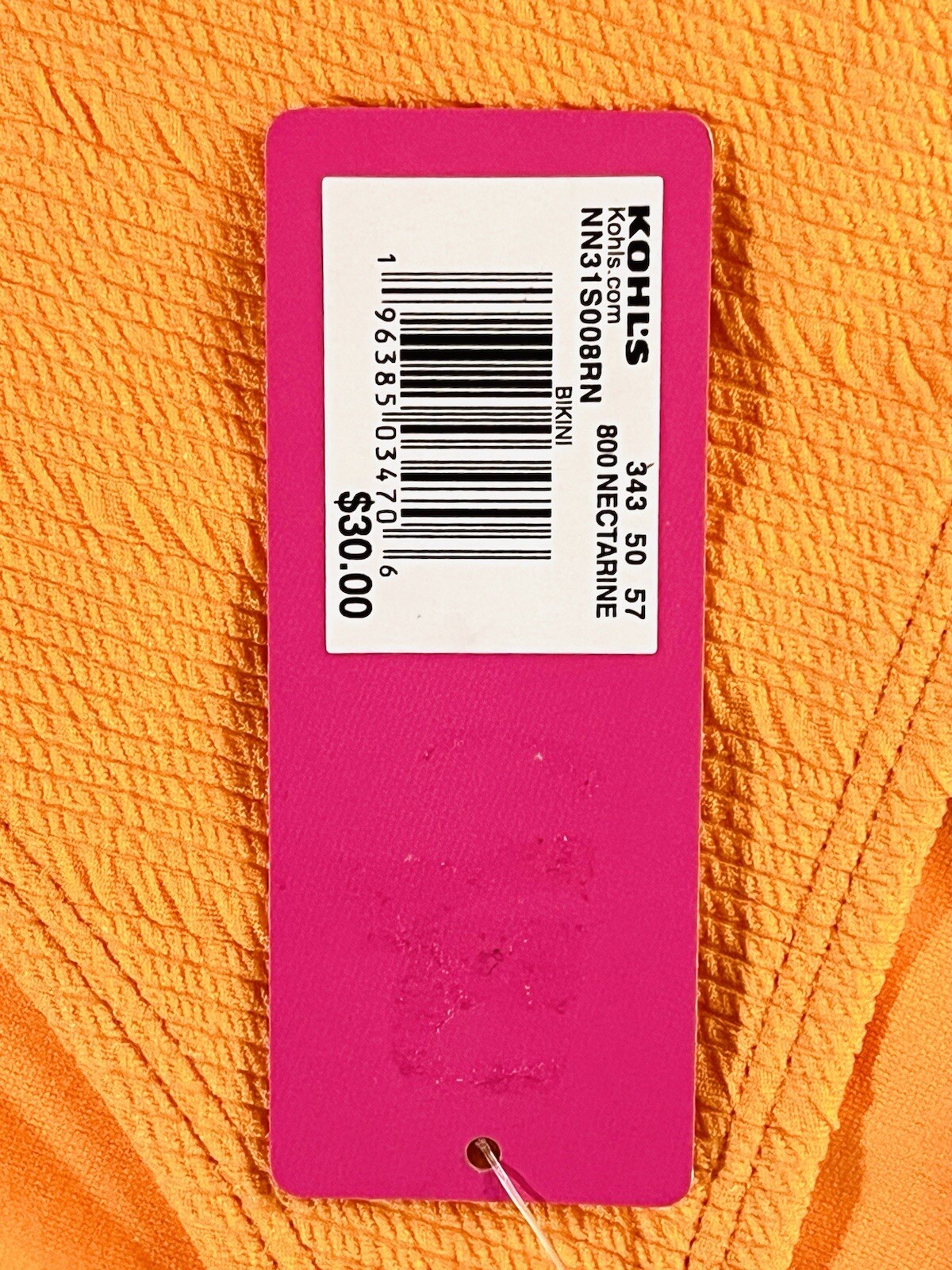 Juniors’ Ninety-Nine° Nectarine Orange Crinkle Bralette Bikini XXL (21/22) NWT