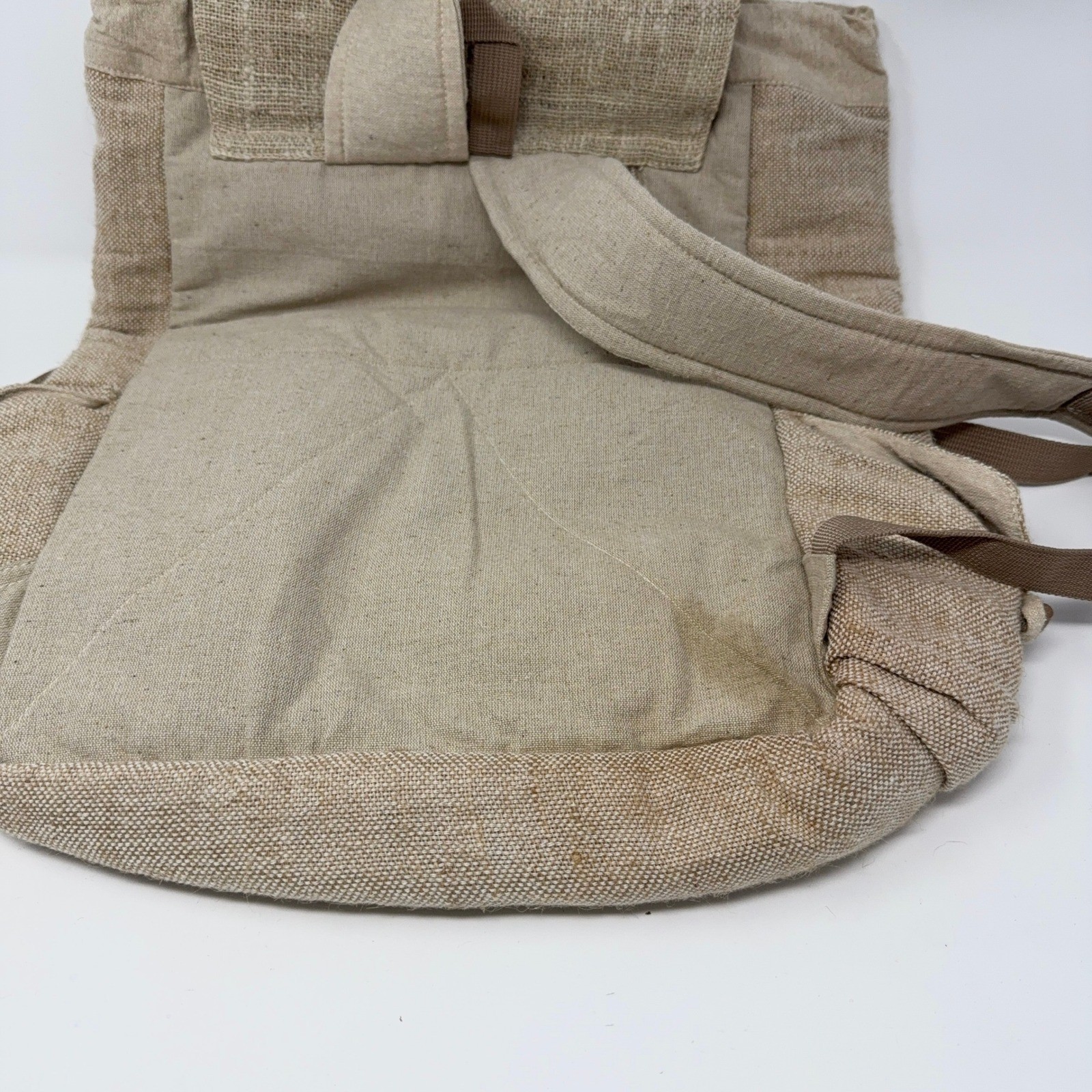 Pure Hemp Backpack Made in Nepal Beige Rucksack THC Free Day Pack Lightweight