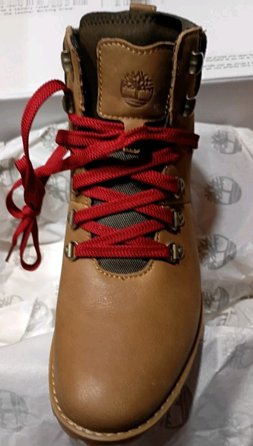 Womens Timberland Ellendale Mid LaceUp Boot MedBrown FullGrain Leathe SZ 8.5 NIB