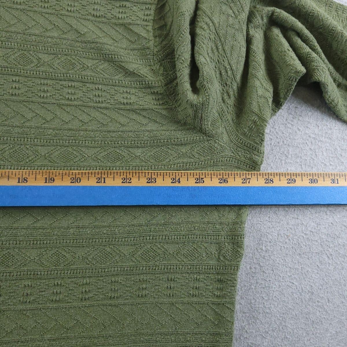 J Crew Sweater Mens XL Green 100% Cotton Guernsey Stitch Knit Pullover Crewneck