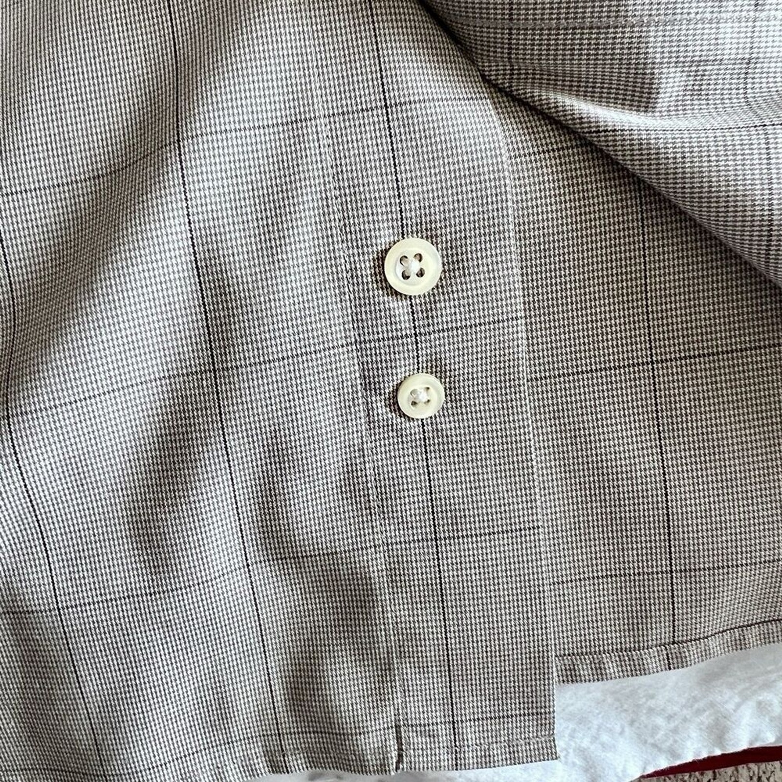 Jos A Bank Traveler Shirt Sz XL Tan Check Long Sleeve Button Down Collar Cotton