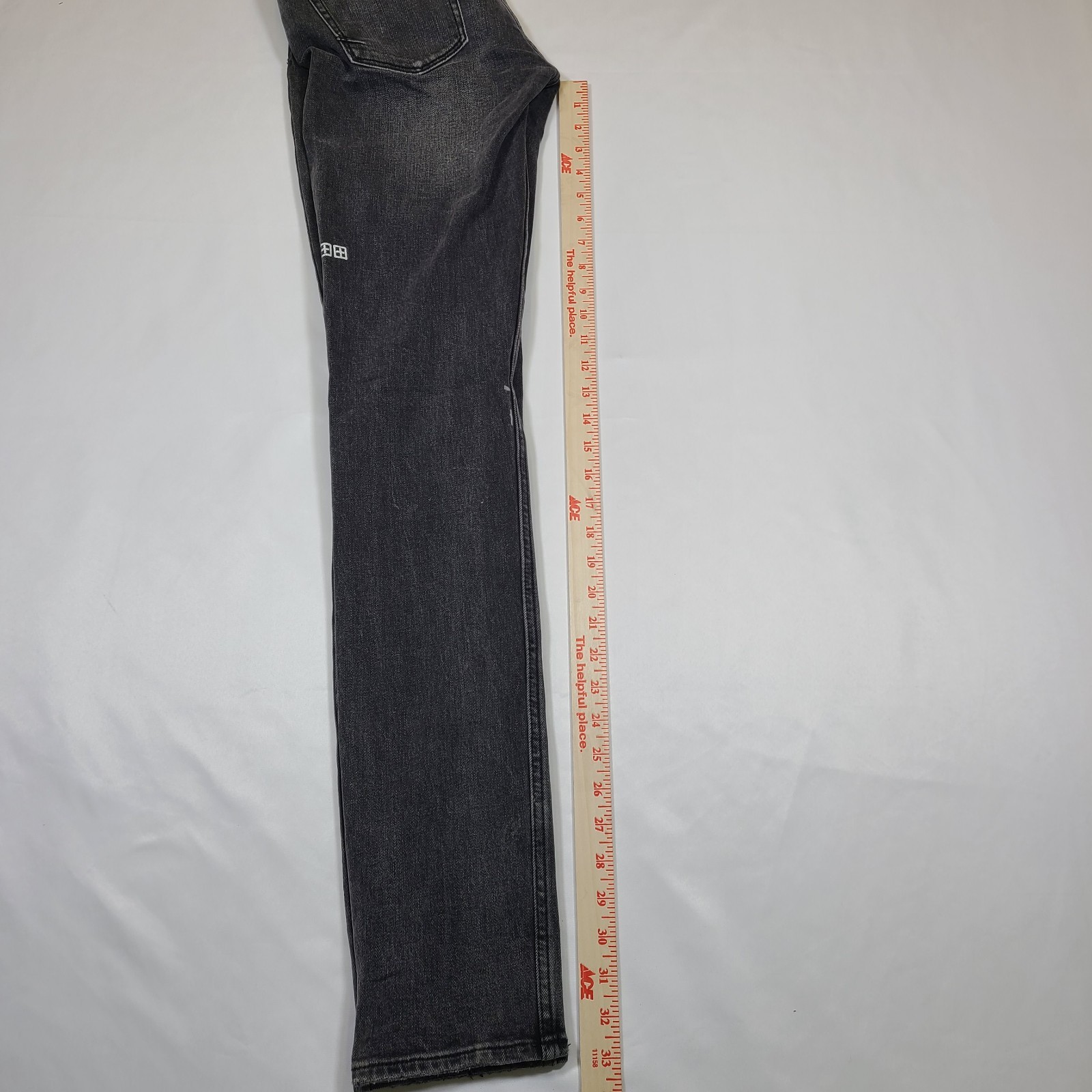 E1 Ksubi Jeans Van Winkle Mash Up 001 Black Skinny Distressed Grunge Men 30×32