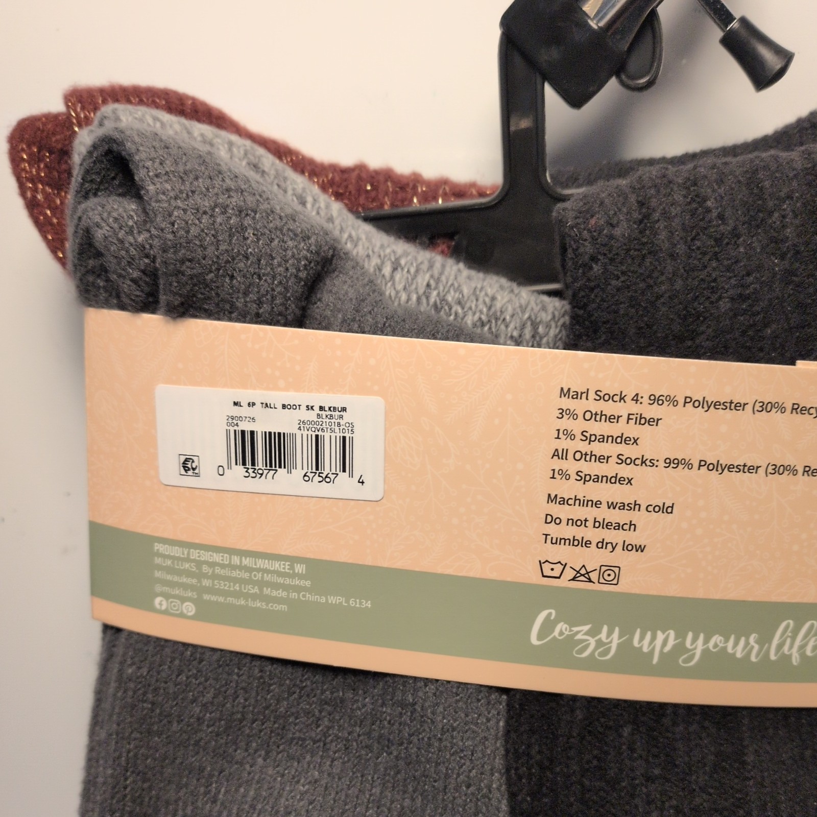 MUK LUKS Women’s Crew Or Mid-Calf Tall Boots Socks 6 Pack, Shoe Size 6-11, New