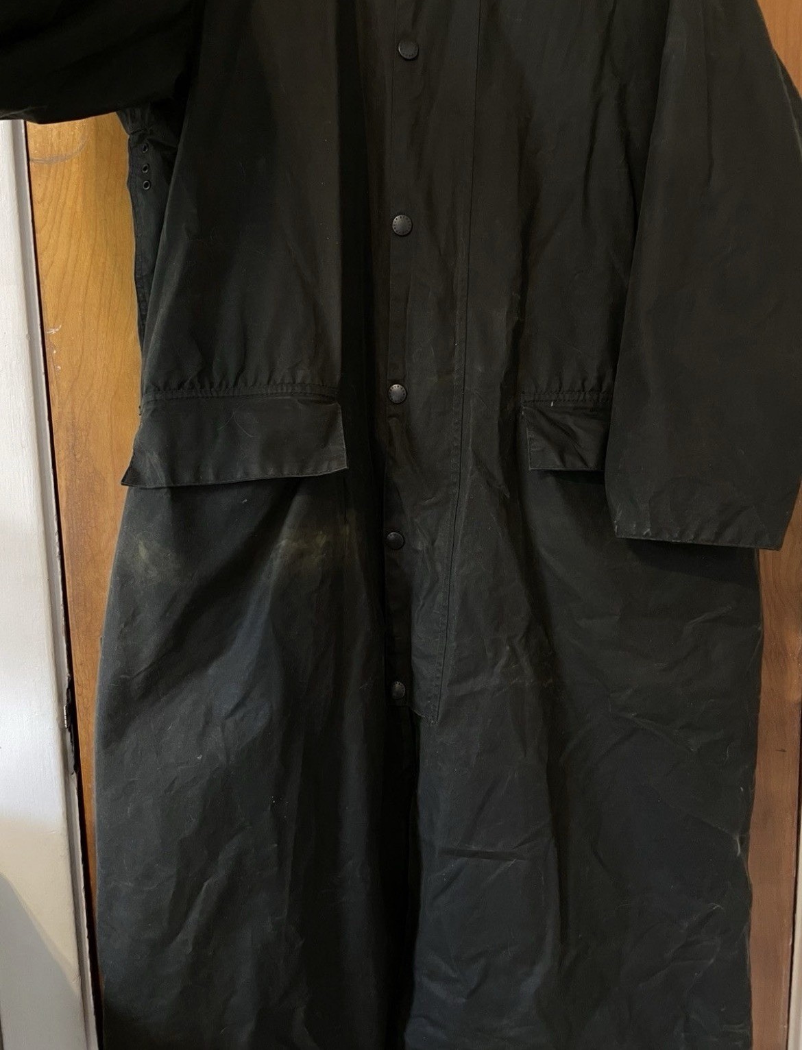 Vintage Barbour A160 Burghley Waxed Coat Made in England