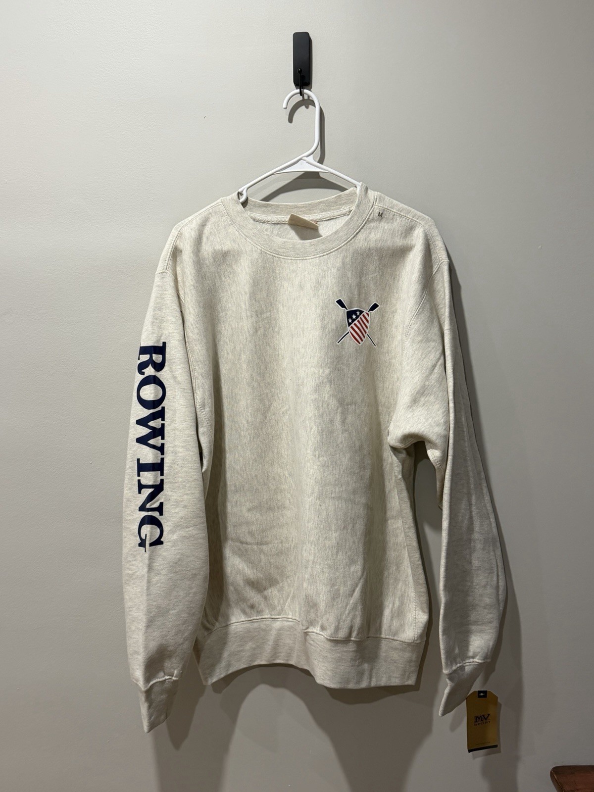 NEW! MV Sport College U.S. Rowing Sweatshirt Mens Small Pro-Weave Crewneck NWT