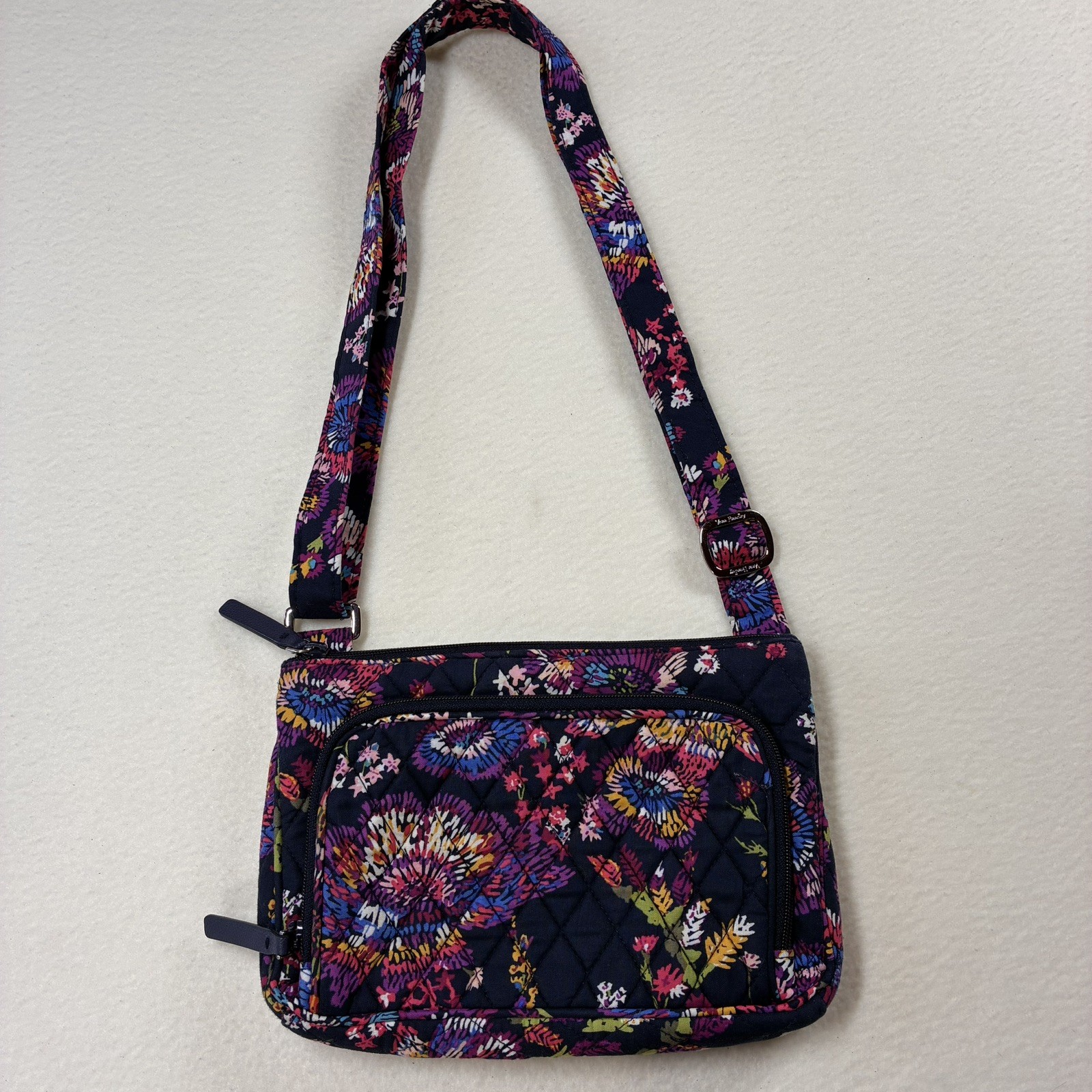 Vera Bradley Little Hipster Crossbody Bag retired Midnight Wildflowers boho