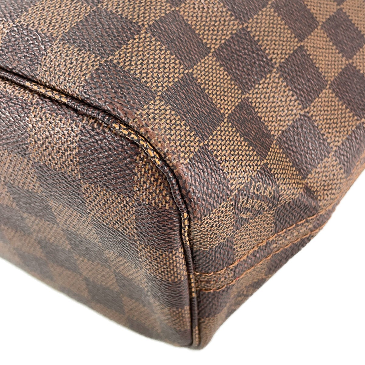Louis Vuitton Damier Neverfull PM Leather Fabric Brown Tote bag 4104