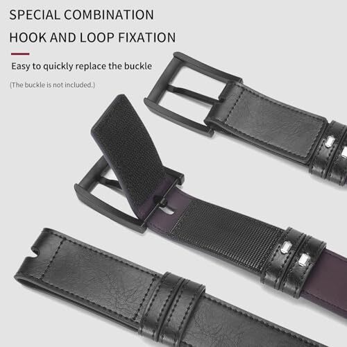 1-1/2″ (38mm) Leather Belt Buckle Hook and Belt Strap for Interchangeable Top
