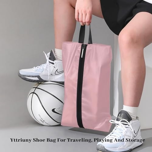 Shoe Bags for Travel Large Capacity Oxford Fabric 16.5 × 9.8 Inches Pink