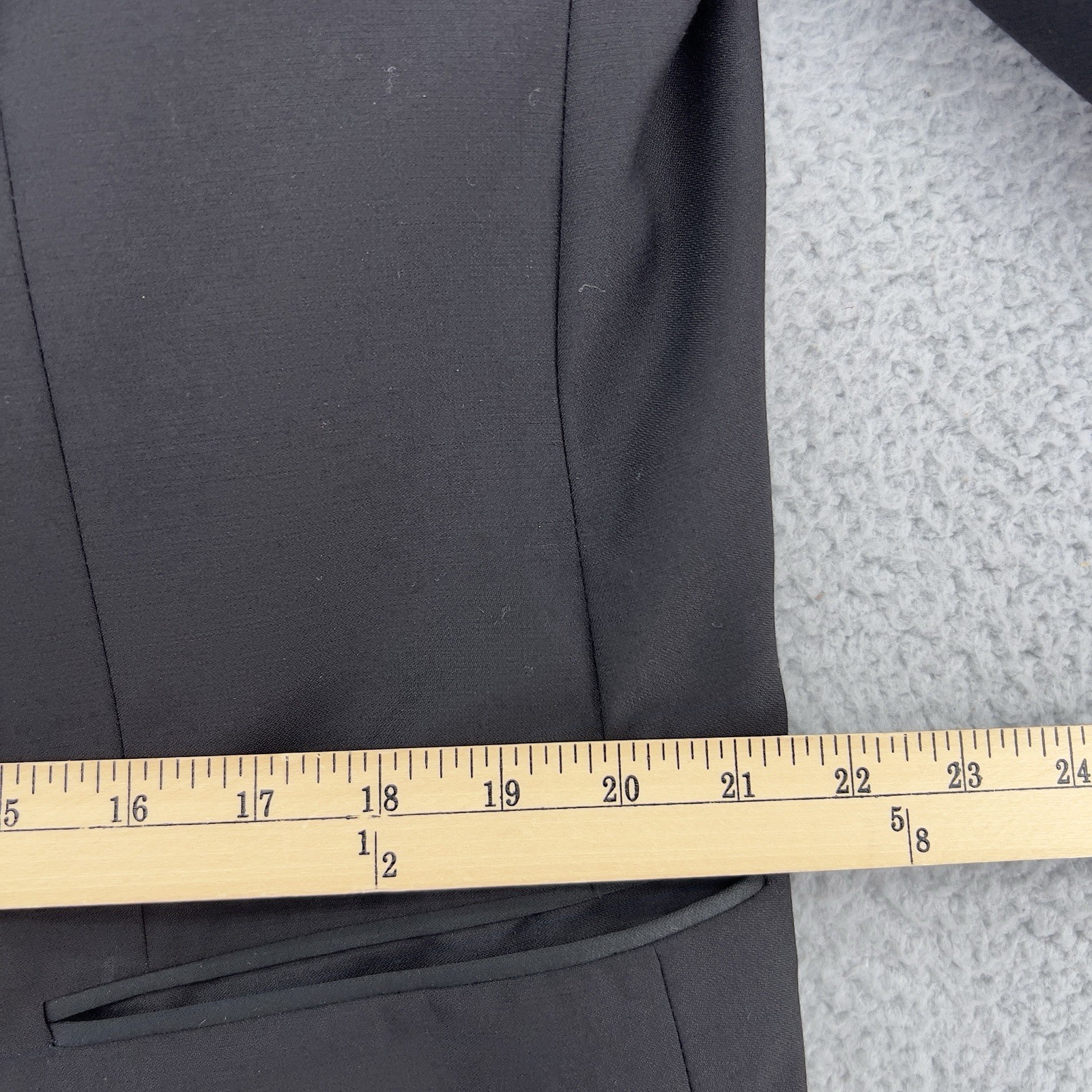 Brooks Brothers Madison 1818 Tuxedo Jacket 44R Black 100% Wool Satin Peak Lapel