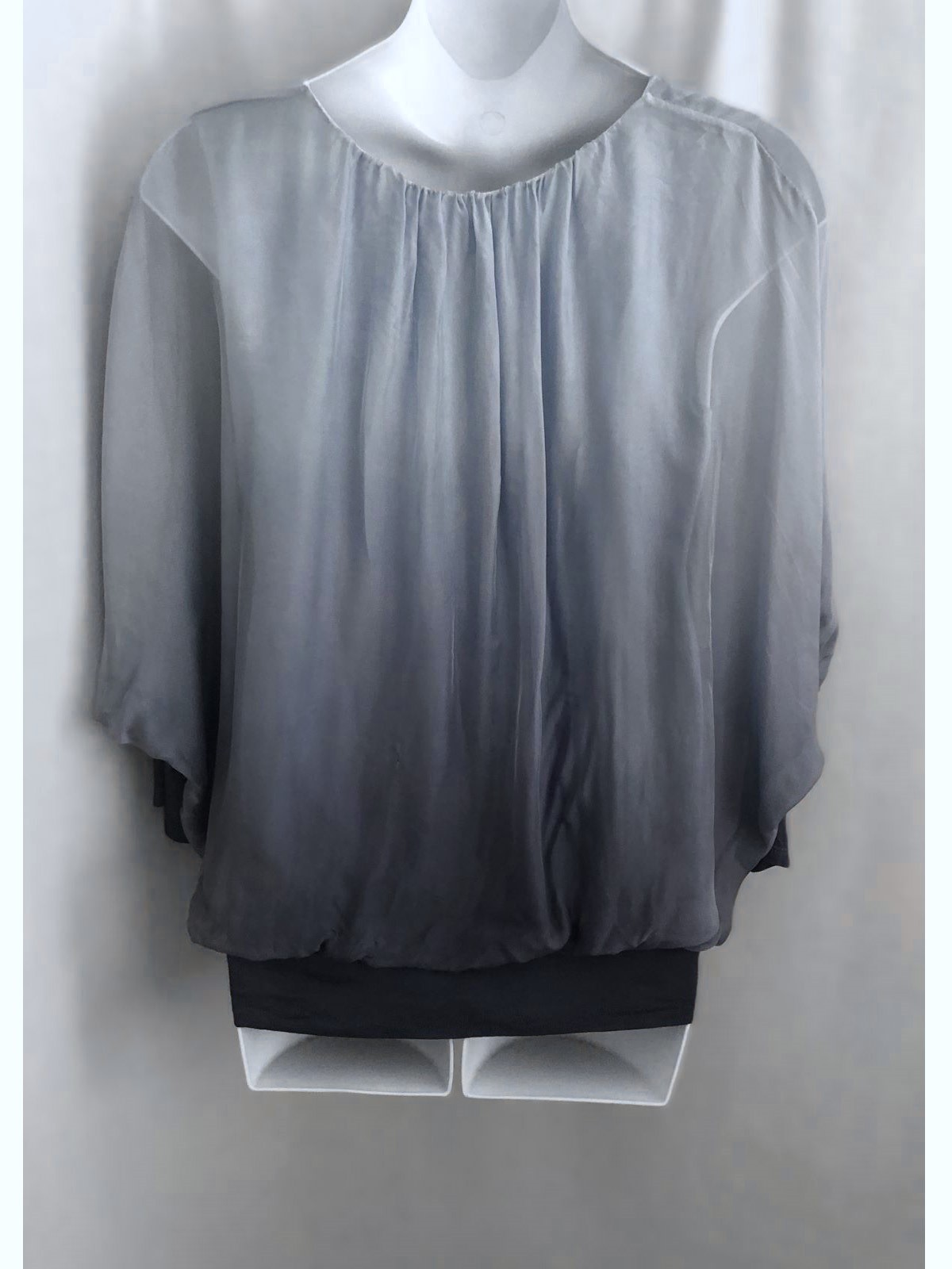 Scandal Blouson Balloon Sleeve Pullover Top Silk Blend Large NWT