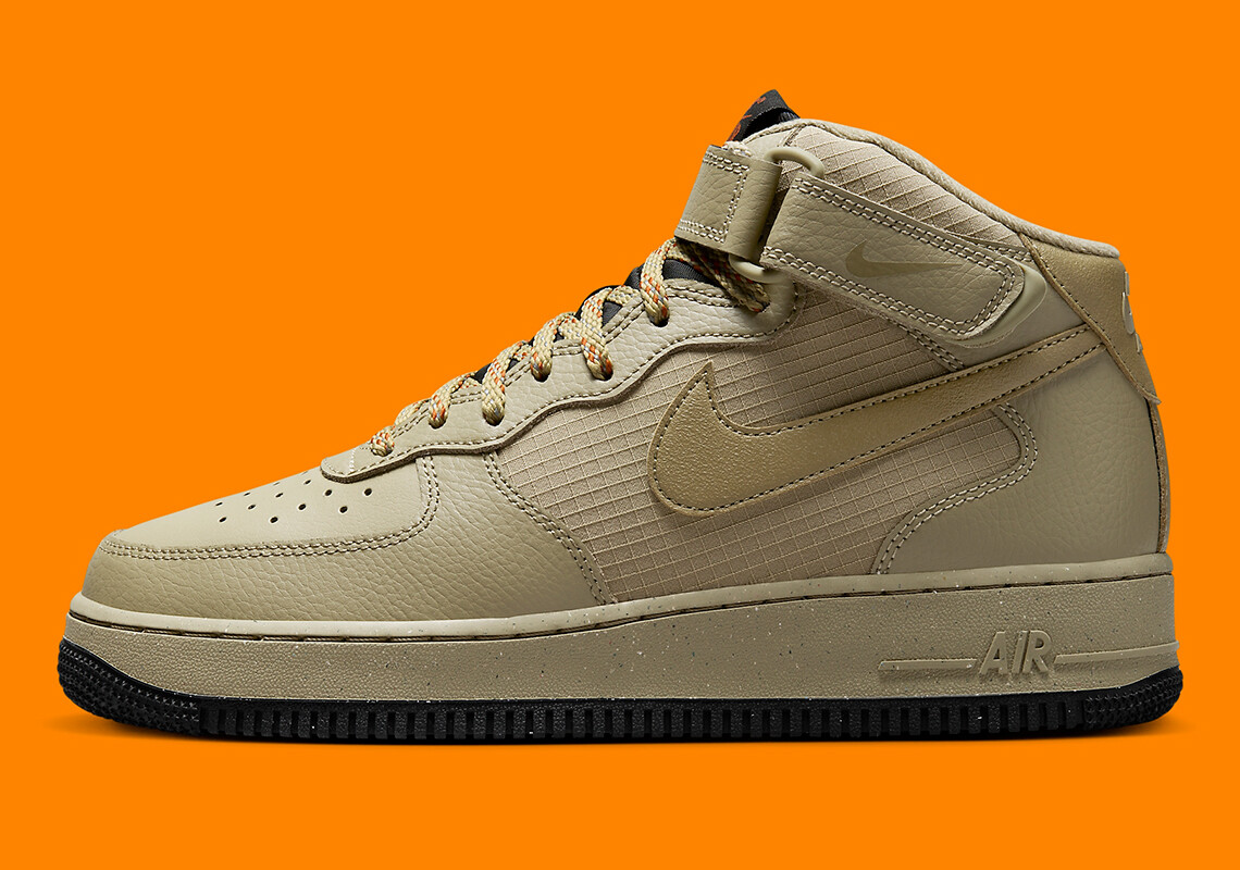 Nike Air Force 1 ’07 Mid Neutral Olive Khaki Black FB8881-200 6.5 Men = 8 Women