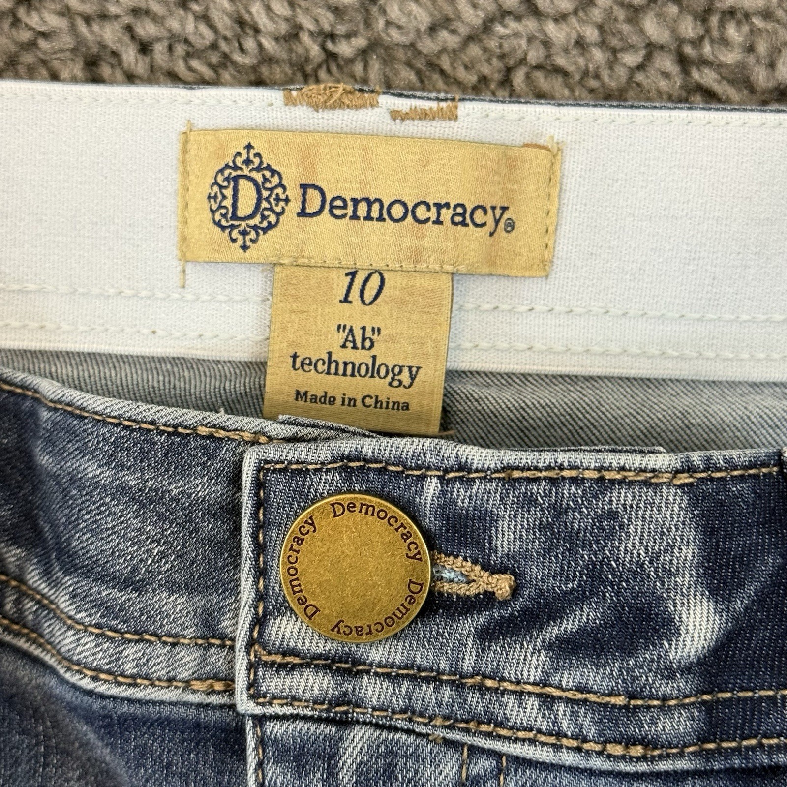 Democracy Ab Technology Wide Leg Jeans Womens 10 Blue Medium Wash High Rise