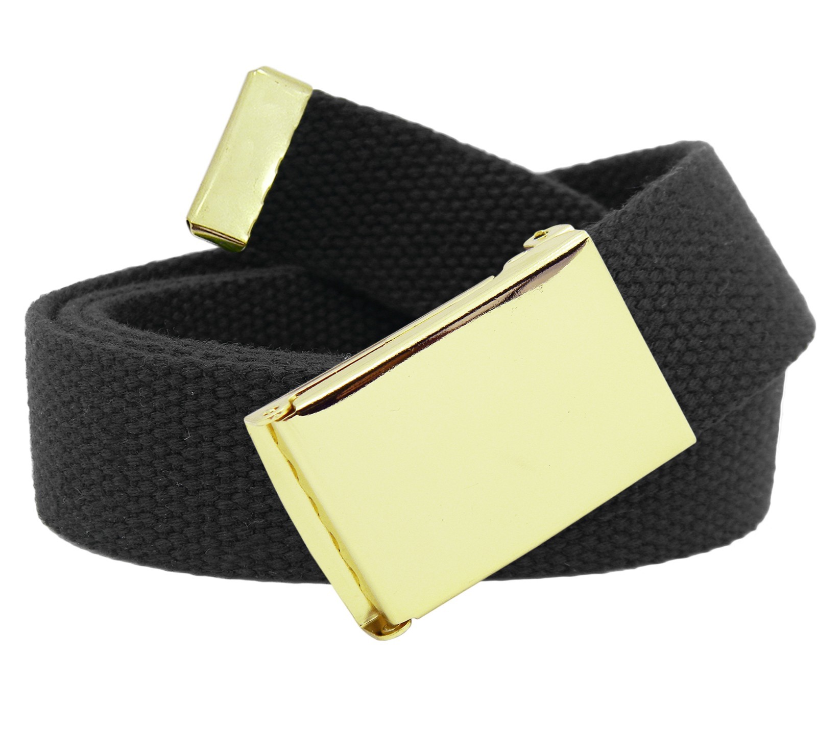 Build A Belt Men’s Gold Flip Top 1.25″ Wide Buckle with Canvas Web Belt