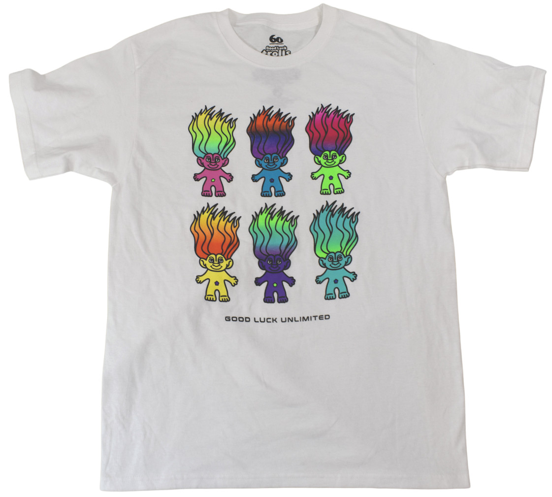 Good Luck Trolls Mens Good Luck Unlimited White Shirt New S, M, L, XL