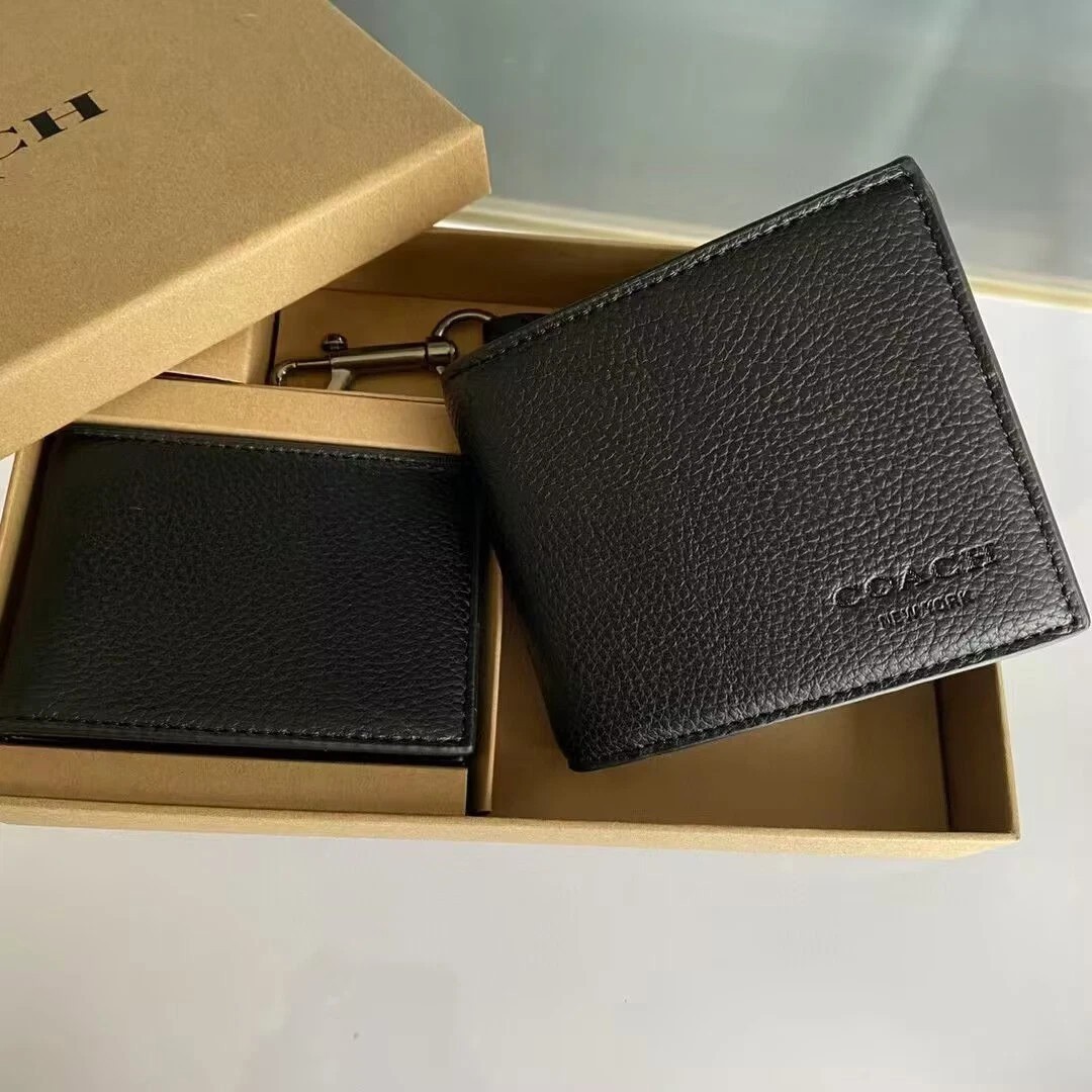 MEN’S 3 IN 1 WALLET BOXED GIFT SET IN SIGNATURE CANVAS BLACK