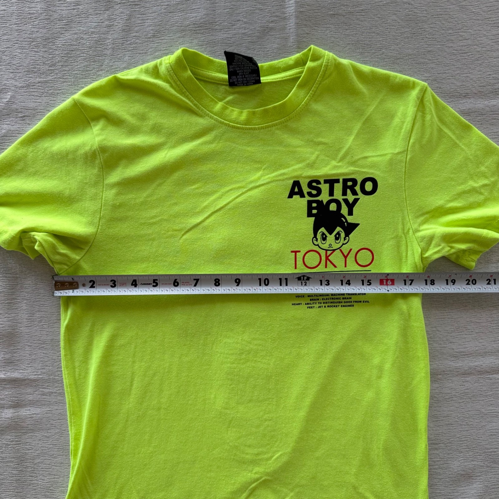 Astro Boy Tokyo Southpole Collab Graphic Tshirt Mens Size Small Neon Green Anime