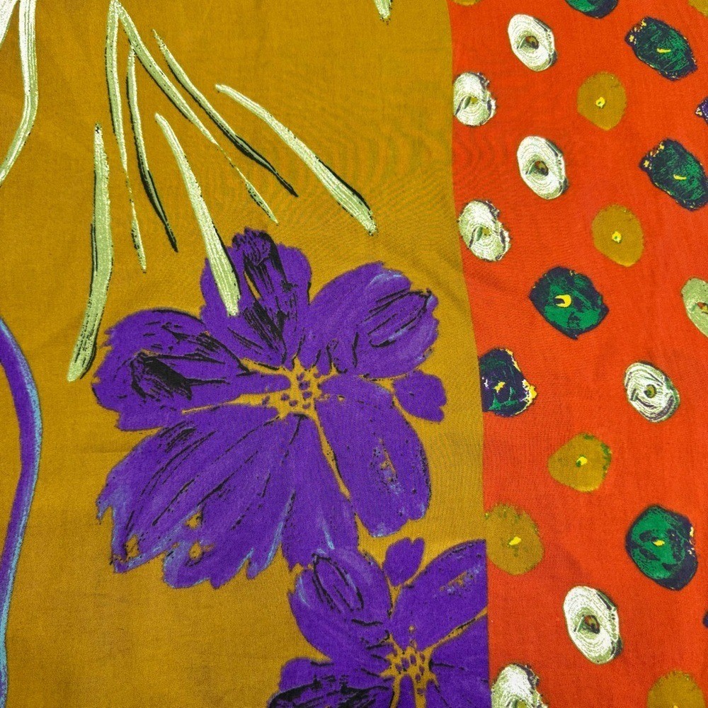 Zara Multicolored Printed Floral Scarf 100 cm x 200 cm