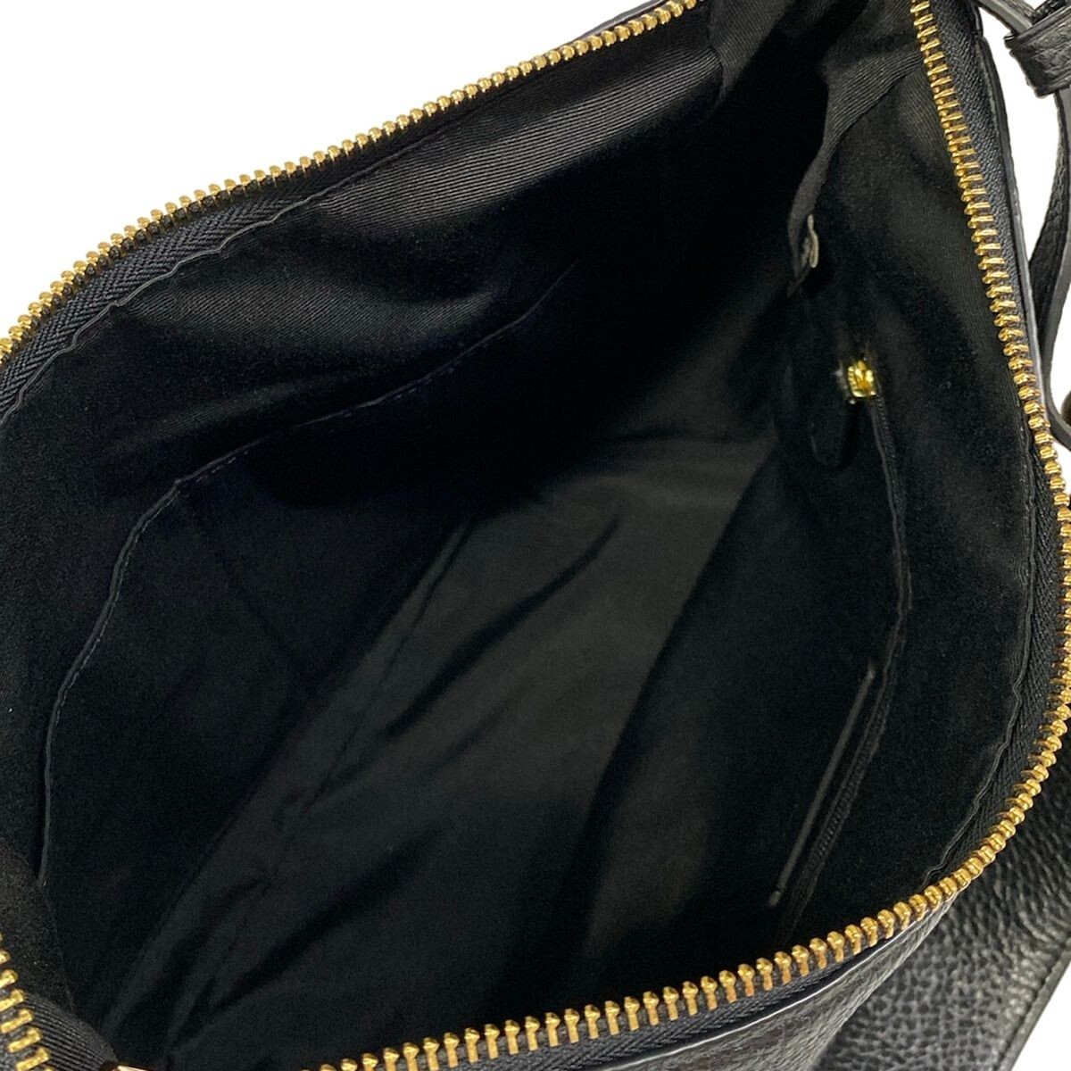 COACH Rorie Black Leather Shoulder Bag C2853 Gold Hardware From Japan Auth