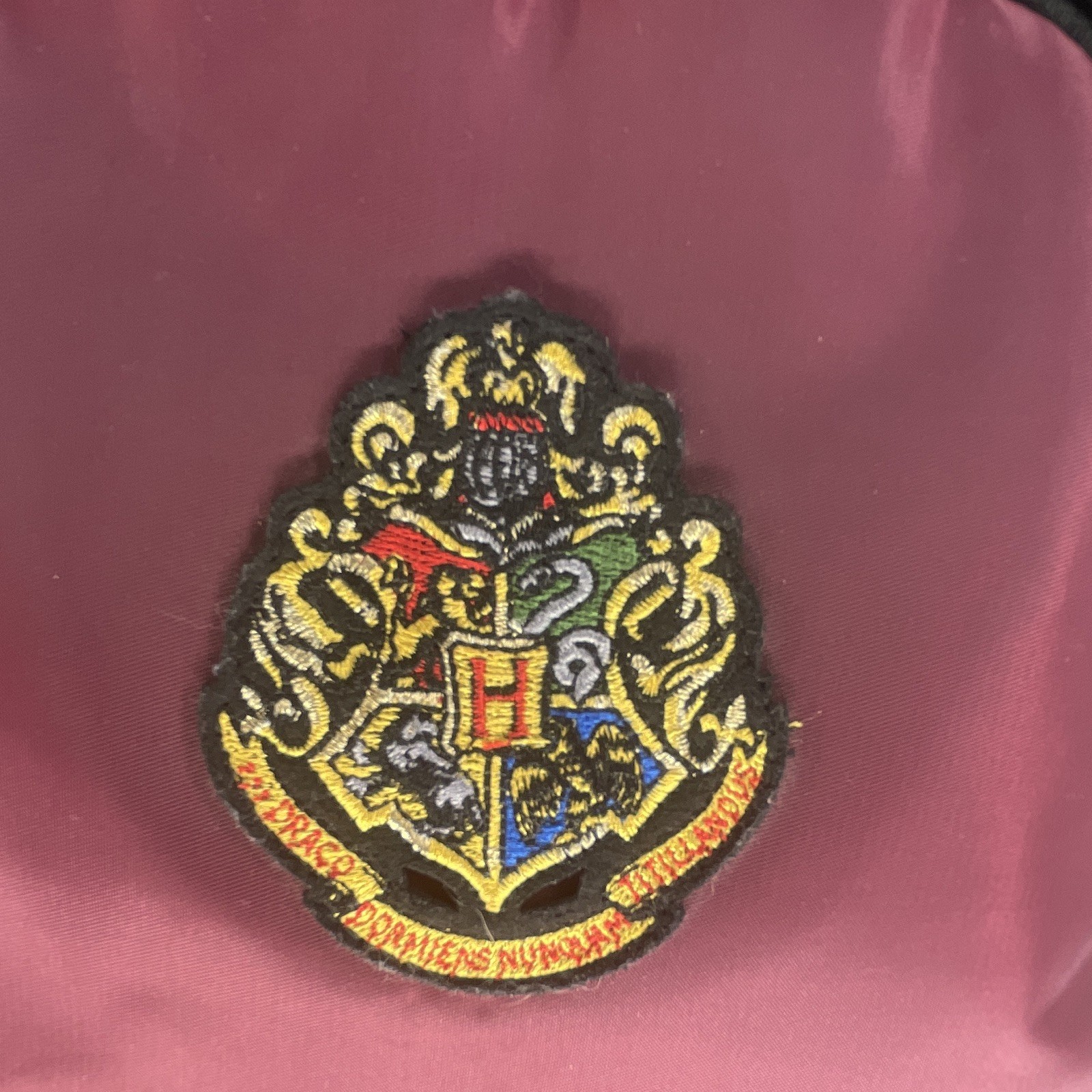 Harry Potter Gryffindor Colorblock Backpack Black/Burgundy Medium Embroidered