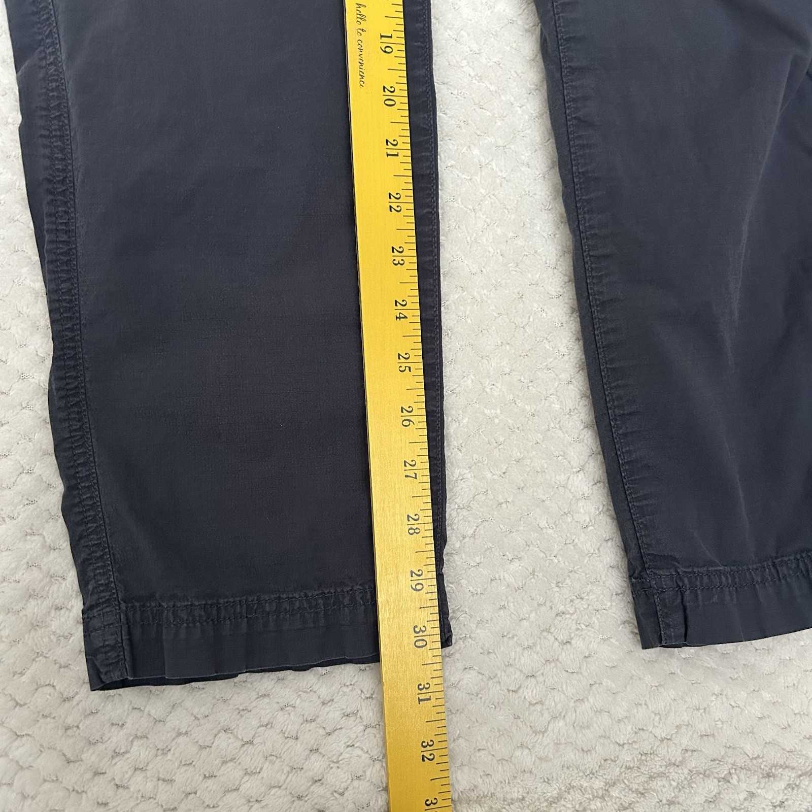 LL Bean Ripstop Cargo Pants Women M Navy blu Straight Leg Drawstring 505027