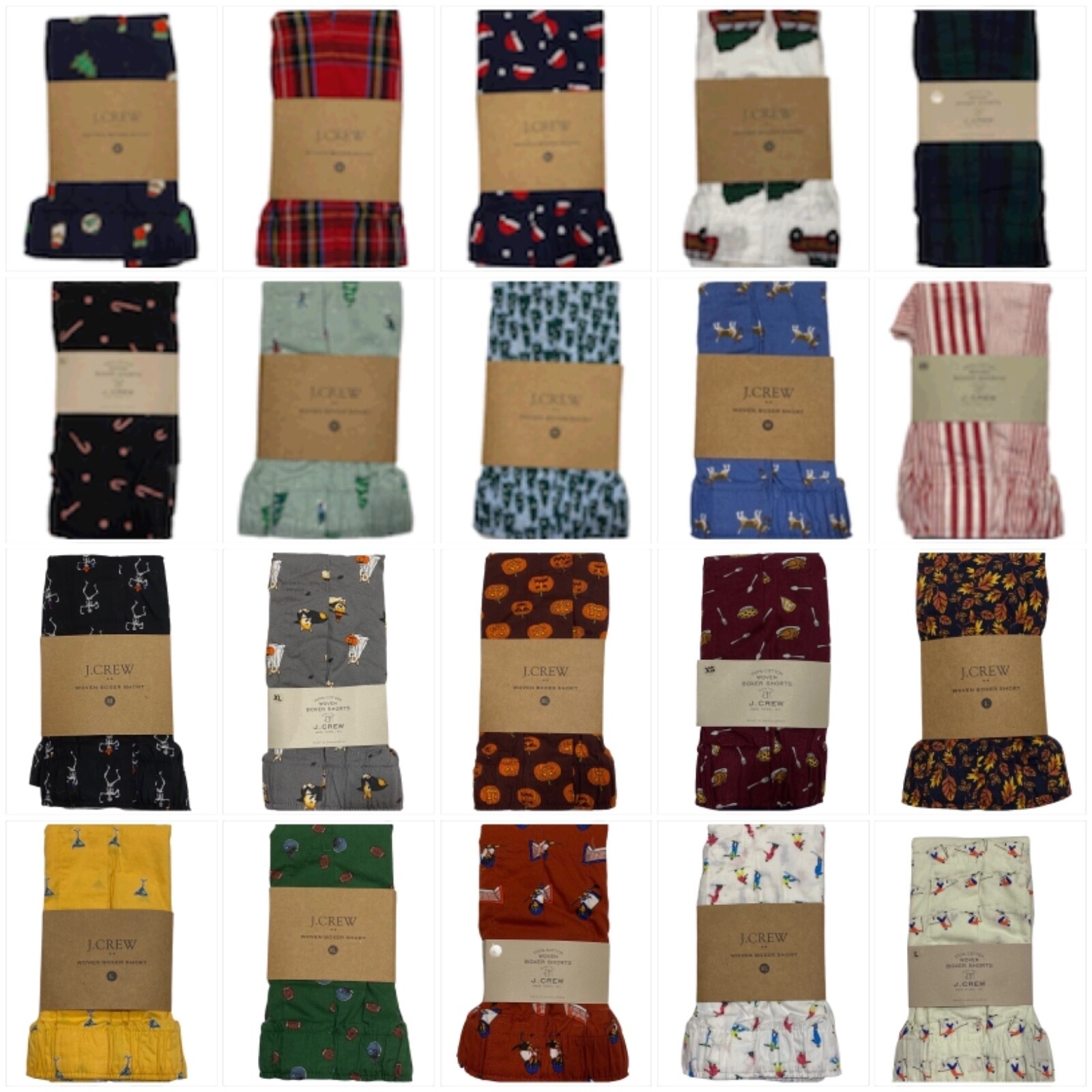 NWT J CREW Boxer Underwear XS-S-M-L-XL-XXL Christmas Halloween Thanksgiving #J2
