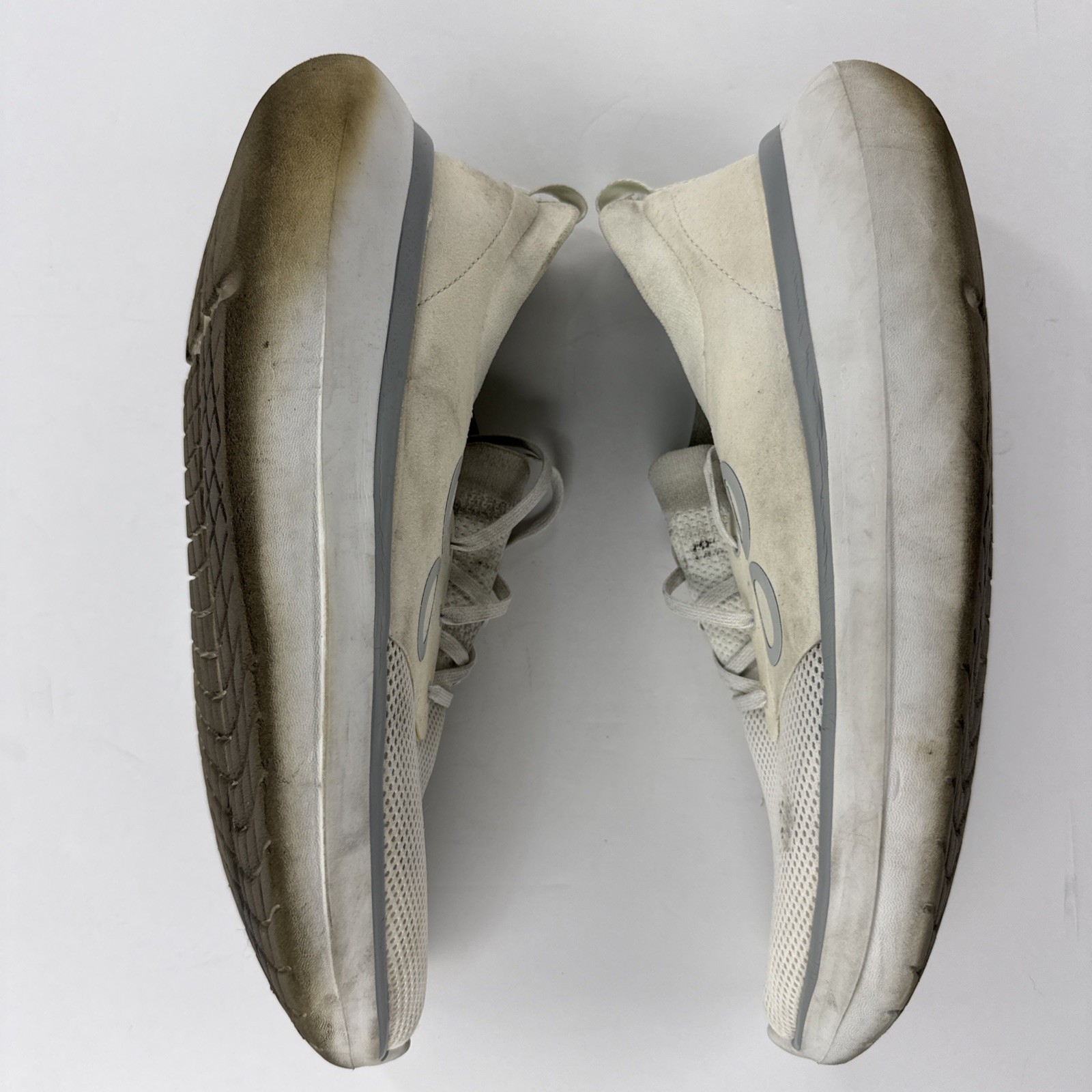 Oofos Oomy Stride Recovery Sneakers Lace Up Tan Gray Mens 14