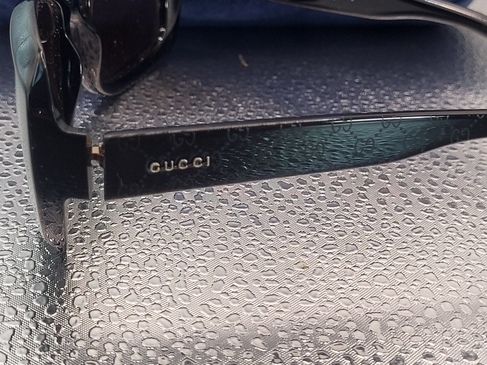 Gucci GG 3206/S D28BN Black Gold Monogram Sunglasses 56-16 130 MINT