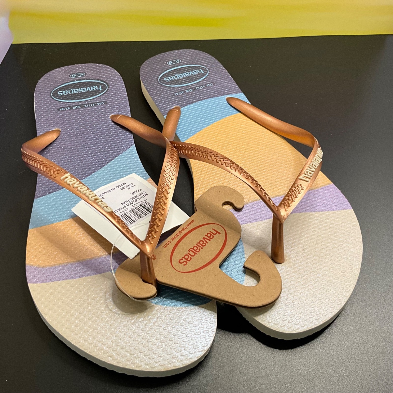 Havaianas Slim Palette Glow in Beige NWT Women’s 11/12/Men’s 9.5-10/Eu 43-44