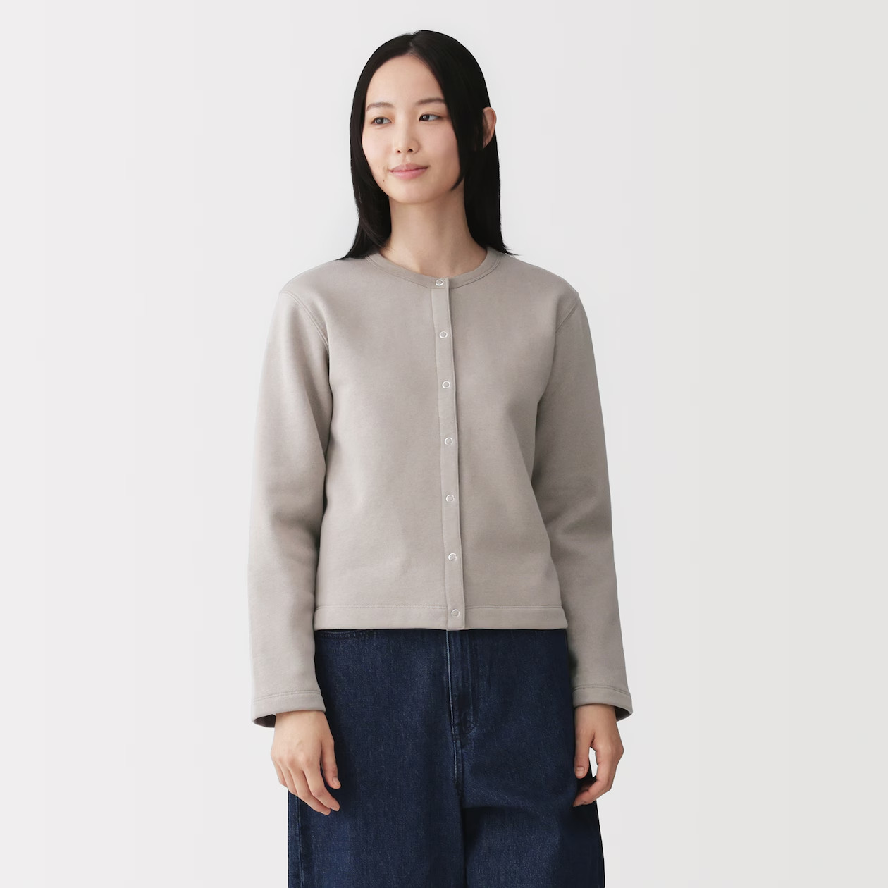 MUJI Womens Sweatshirt Cardigan Mocha Brown 2026 FedEx