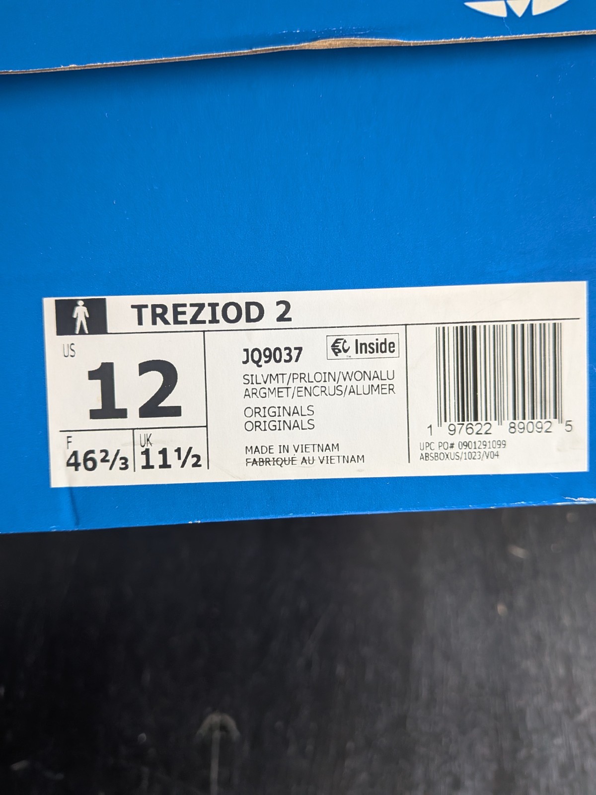 Adidas Treziod 2 Silver Metallic Preloved Ink Wonder Aluminum
