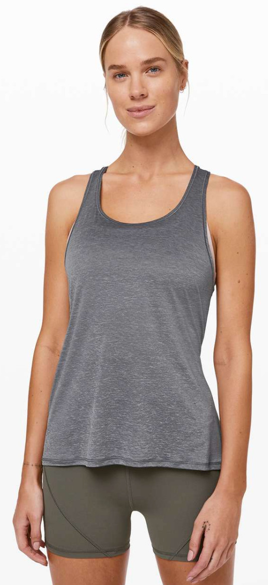 Lululemon Reenergized 2-in-1 Tank Women’s 8 Solar Grey Muse Built-in Bra Active