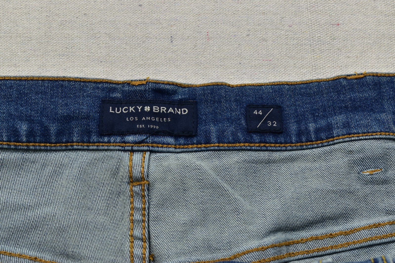 NEW Lucky Brand 411 Athletic Taper Men’s Hana 37.5 44×32 Stretch Blue Denim Jean