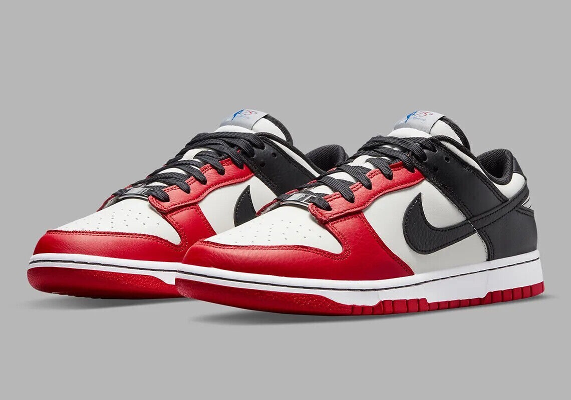 NBA × Nike Dunk Low EMB 75th Anniversary Chicago Bulls DD3363-100 Men’s US4-14