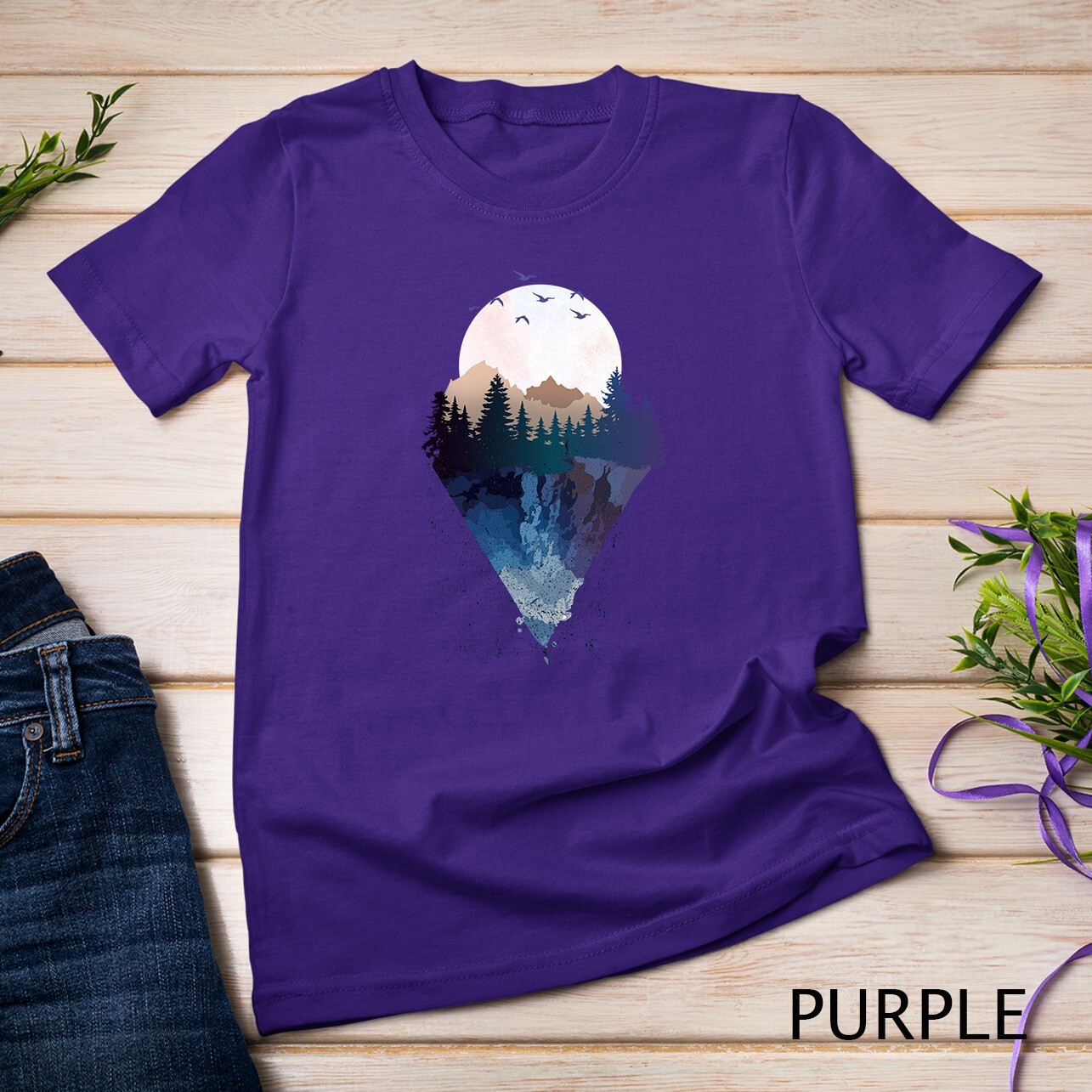 Funny Geometric Mountain Abstract Geometry Outdoor Gifts T-Shirt Unisex T-shirt
