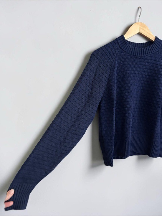 Lululemon Texture Play Crew Sweater Night Sea Blue XS/S Cashlu Knit