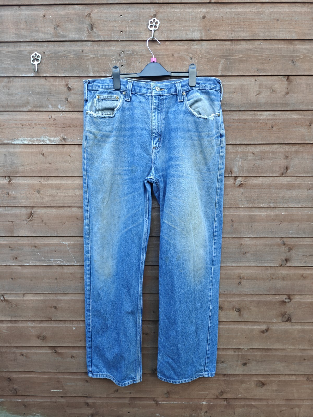 Men’s Carhartt Relaxed Fit Jeans Blue Size W38 L32 – Distressed and Dirt Marks