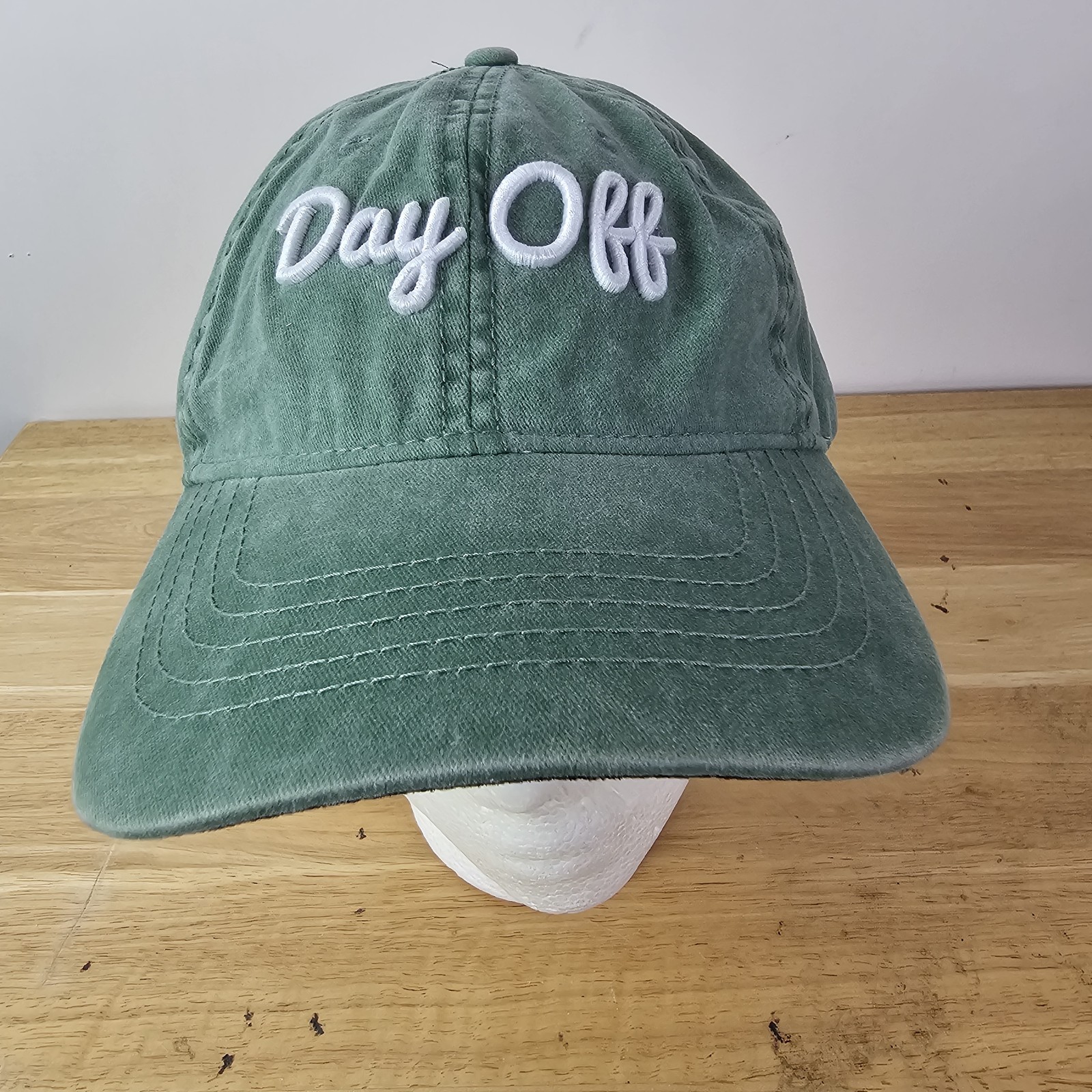 Day Off Slideback Baseball Cap Green One Size Adjustable Embroidered Camouflage