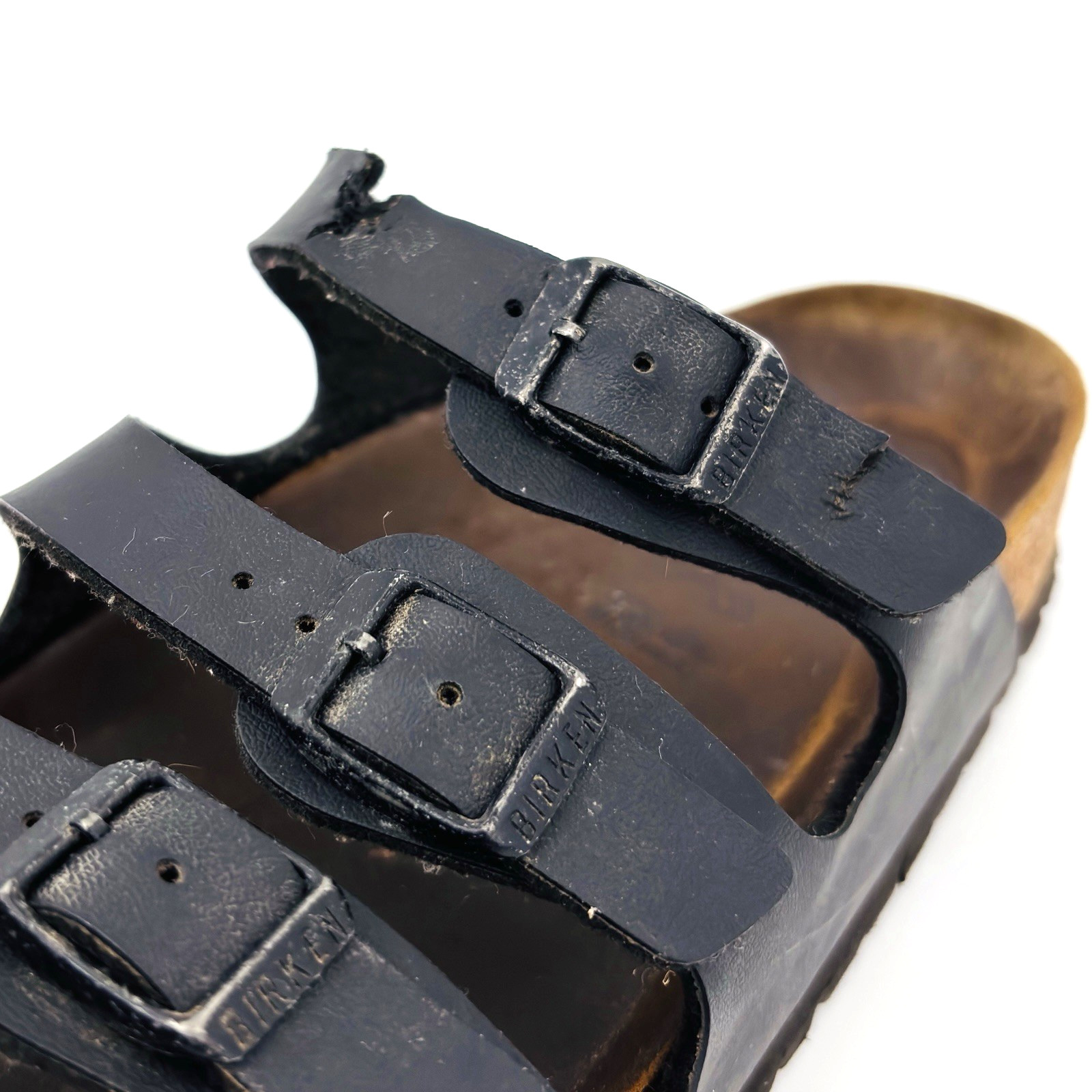 Soft Footbed Womens 10-10.5 41 Birkenstock Florida Black Birkoflor Slide Sandals