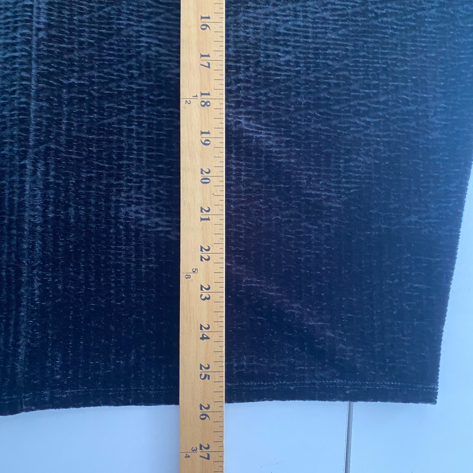 J Jill Wearever Crushed Velvet Wedge Top Size Large Black 3/4 Dolman Sleeves