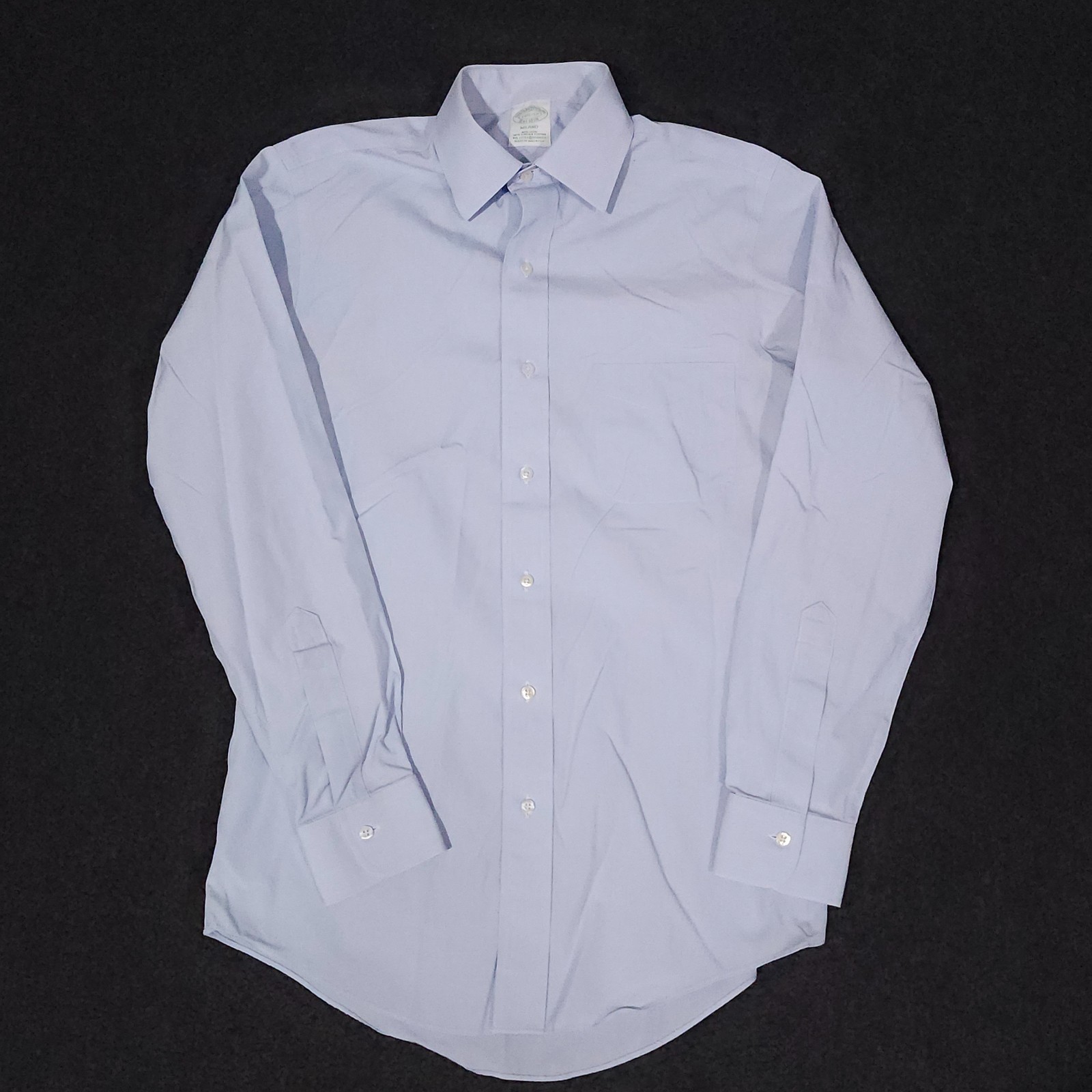 Brooks Brothers Stretch Oxford Button Down Shirt Mens 14.5-32 Slim Blue Non Iron