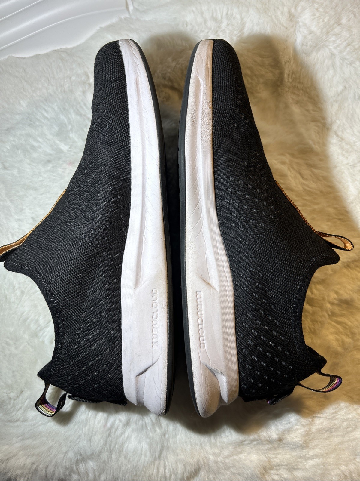 Kuru Atom Slip On Womens Size 10 Black White Athletic Walking Shoes Sneakers