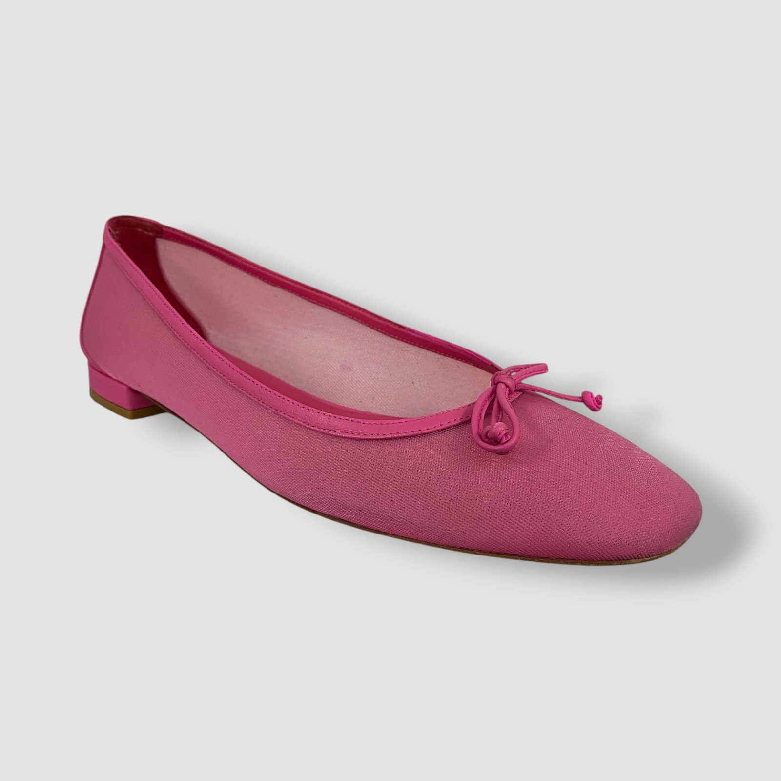 Stuart Weitzman Women’s Pink Arabella Leather Mesh Ballet Flat Shoes Size 9