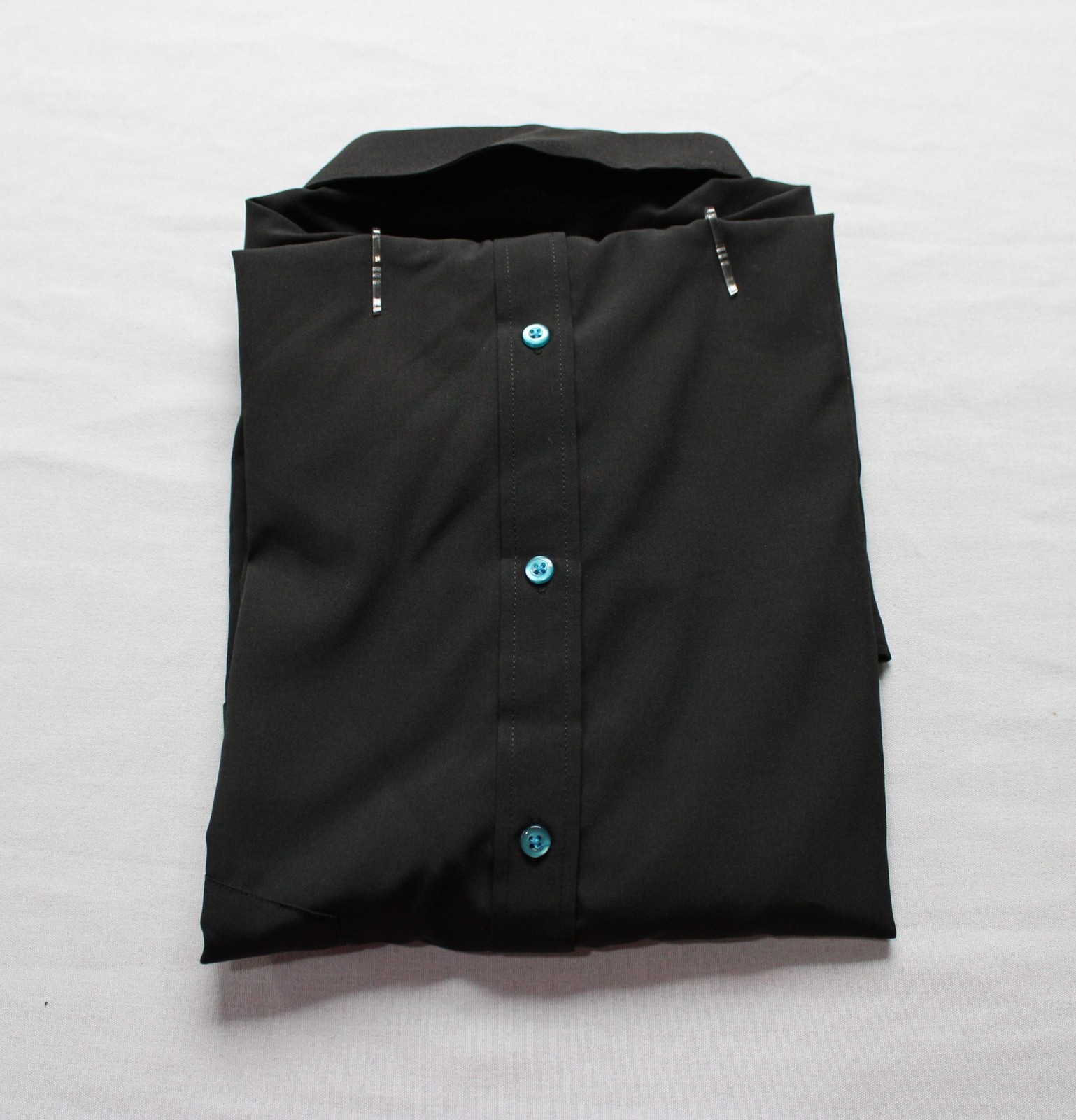 Barry Wang Mens Basic Long Sleeve Button Down Shirt JL3 Black Size 2XL