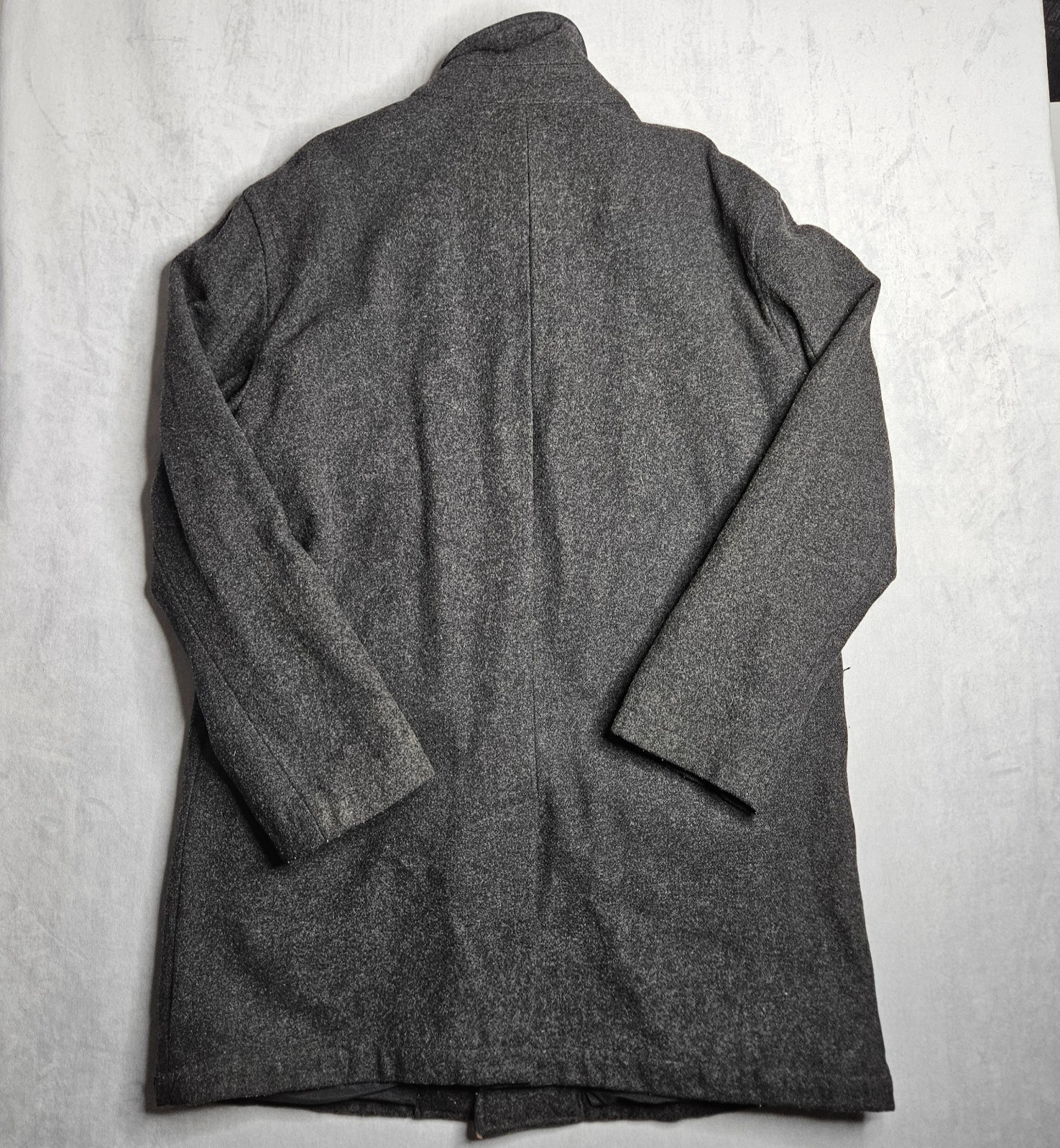 Gap Peacoat Mens XL Gray Wool Blend Button Up Pockets Single Vent Winter Classic