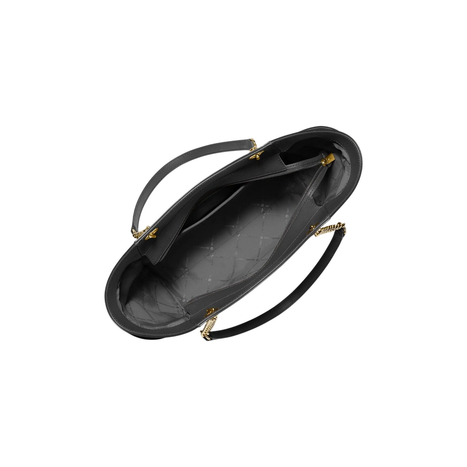 73. Jet Set Large Saffiano Leather Shoulder Bag in Black