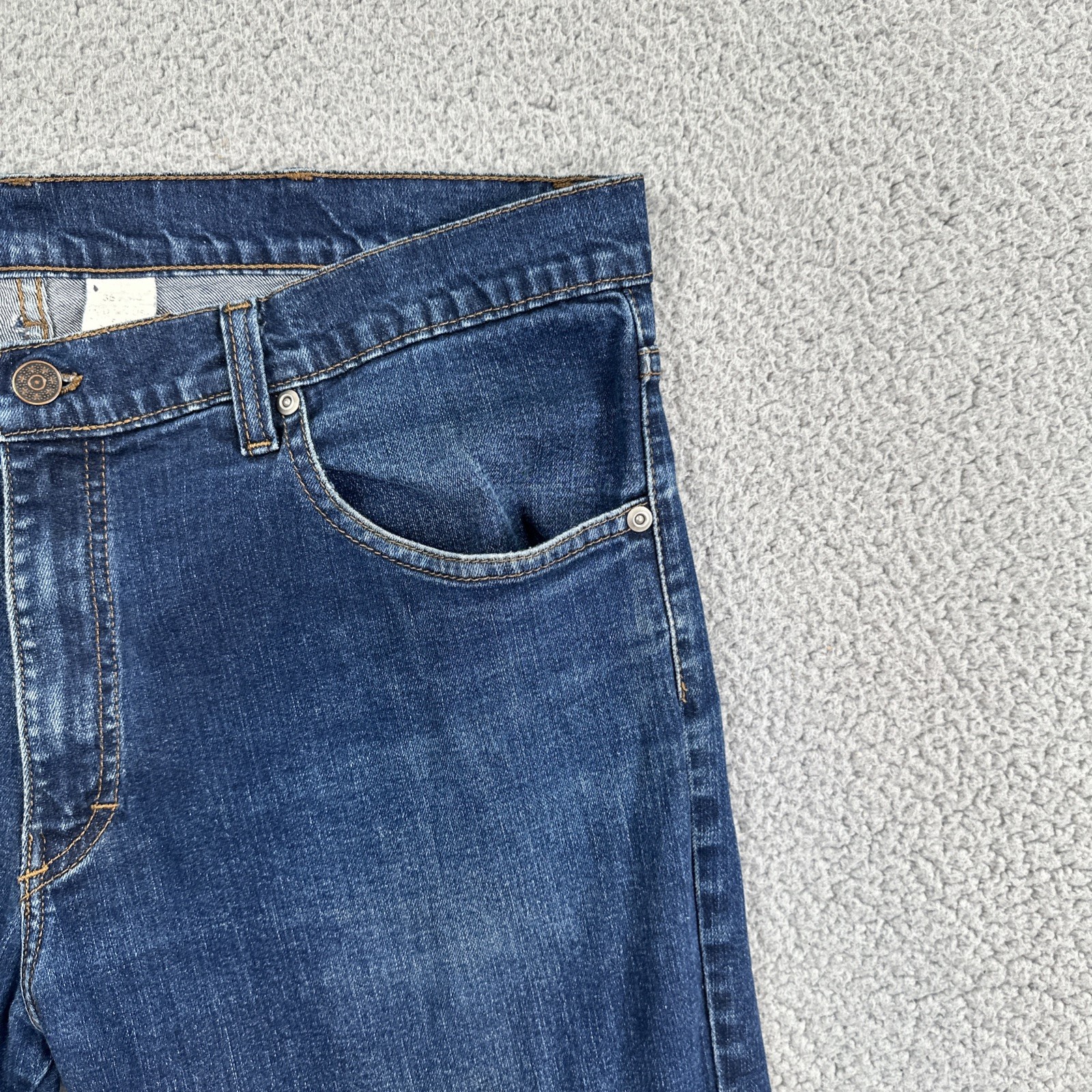 All American Clothing Co Straight Leg Jeans Men 36×32 Blue Dark Wash Made in USA