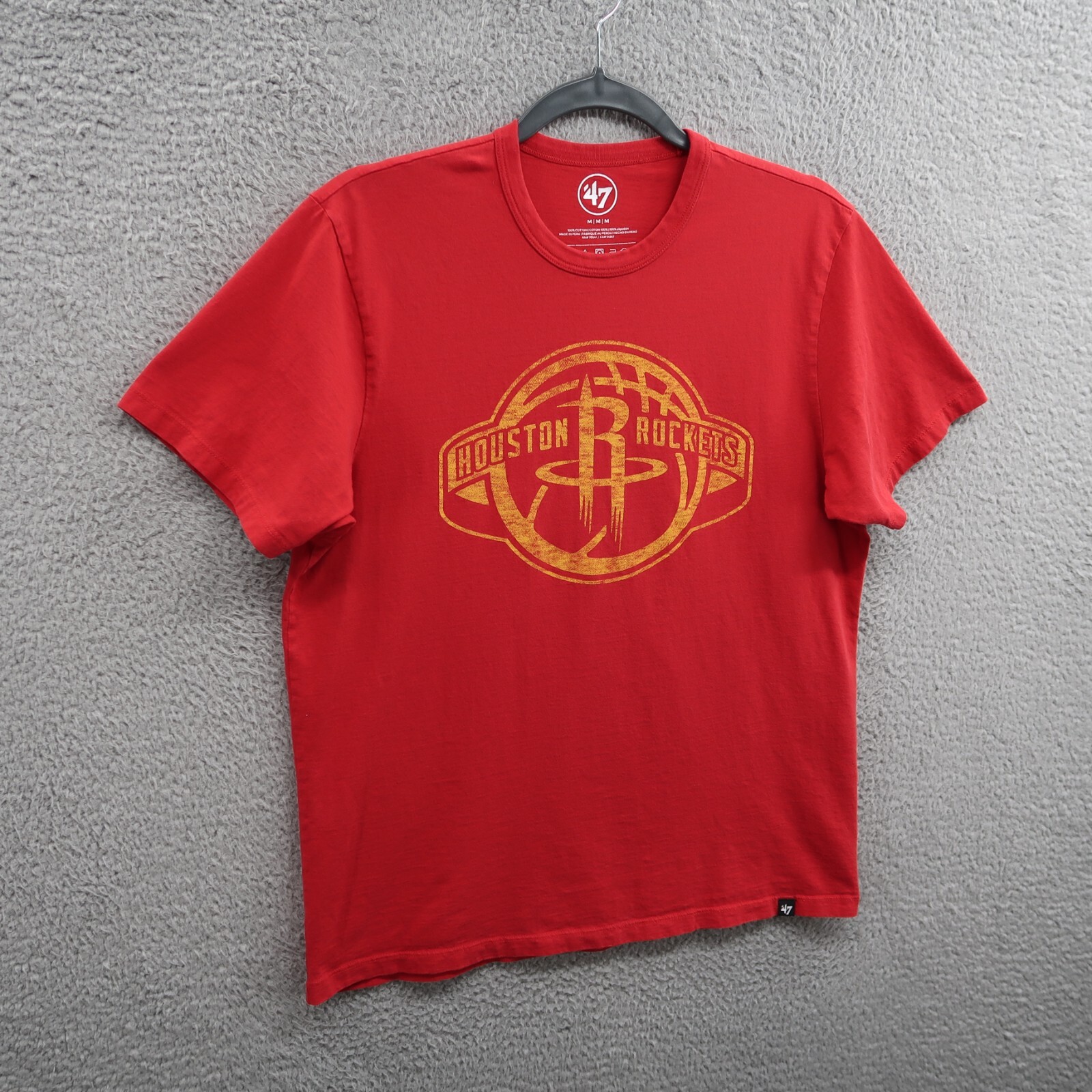 Houston Rockets Shirt Adult Medium Red Short Sleeve 47 Brand Logo Tee