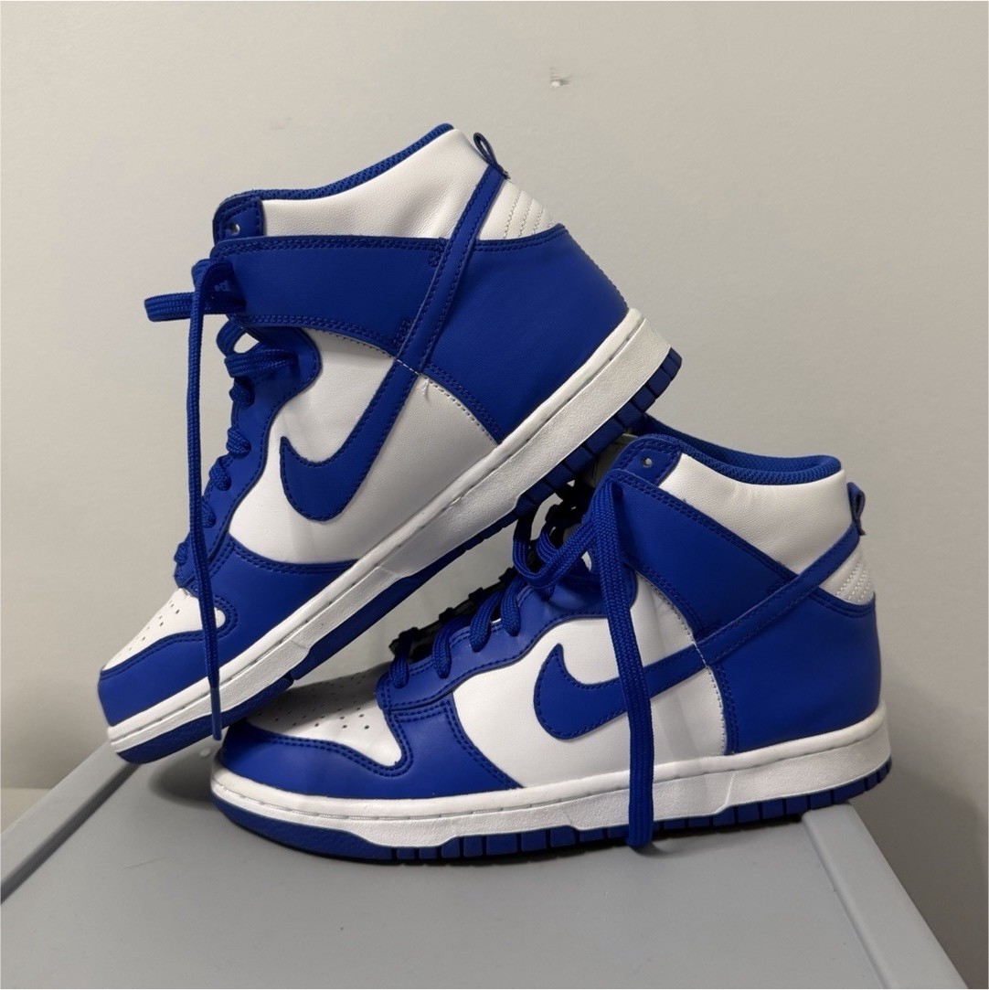 Nike Dunk High Teens High-Top Sneakers Blue/White Colorblock Lace-Up