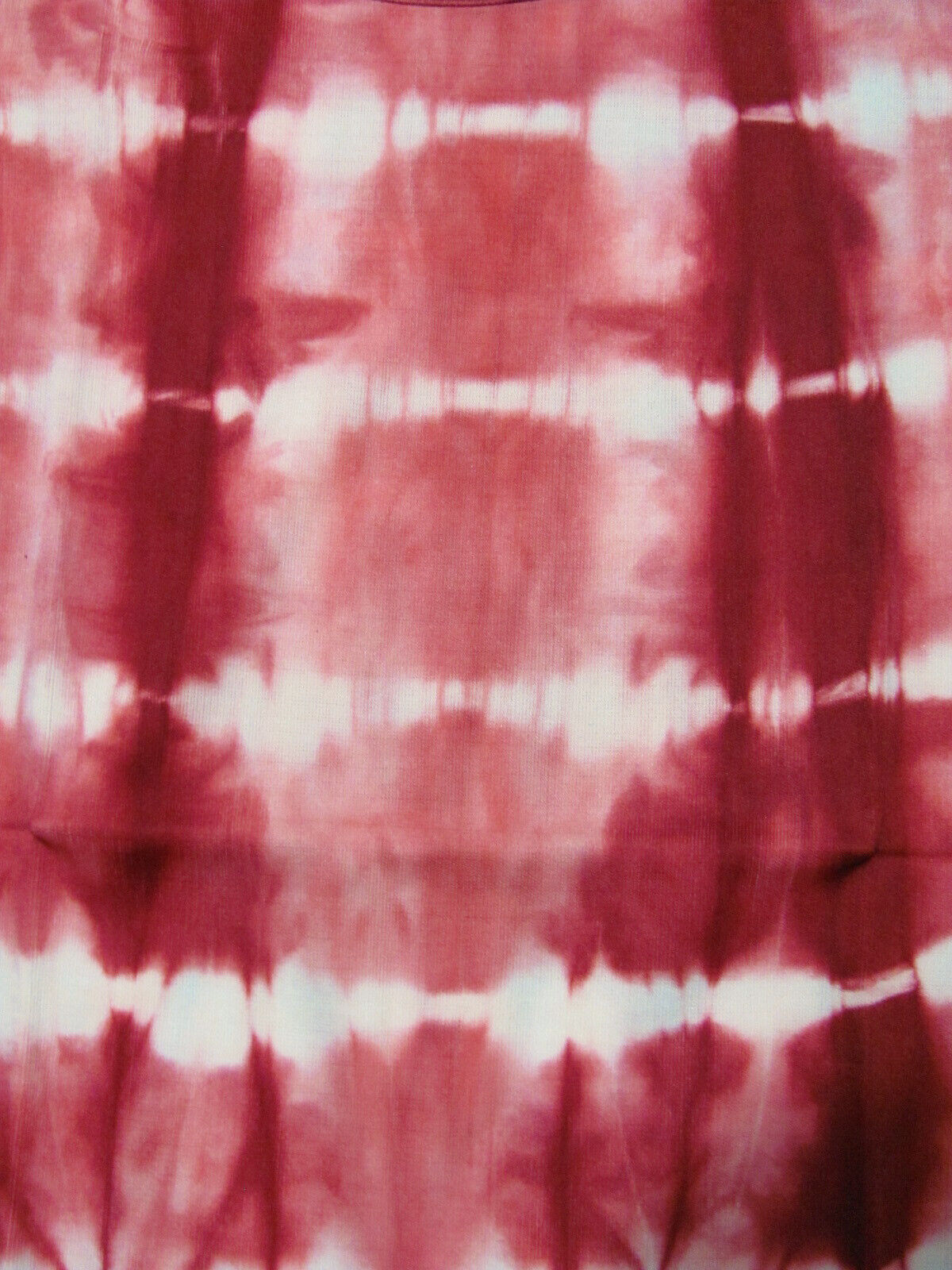 Vintage NEW RED TIE-DYE FITTED STRETCH T-shirt Womens 70s NWT Striped Hippie M